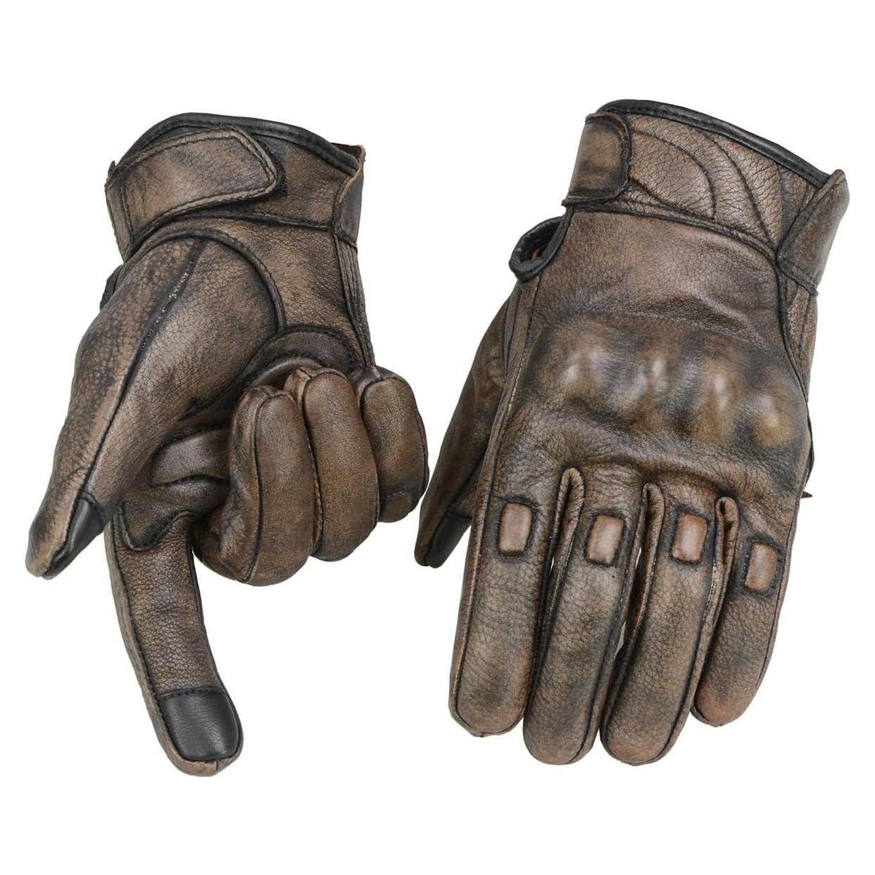 Guantes de motocicleta Milwaukee Leather MG7514 Marrón 4X