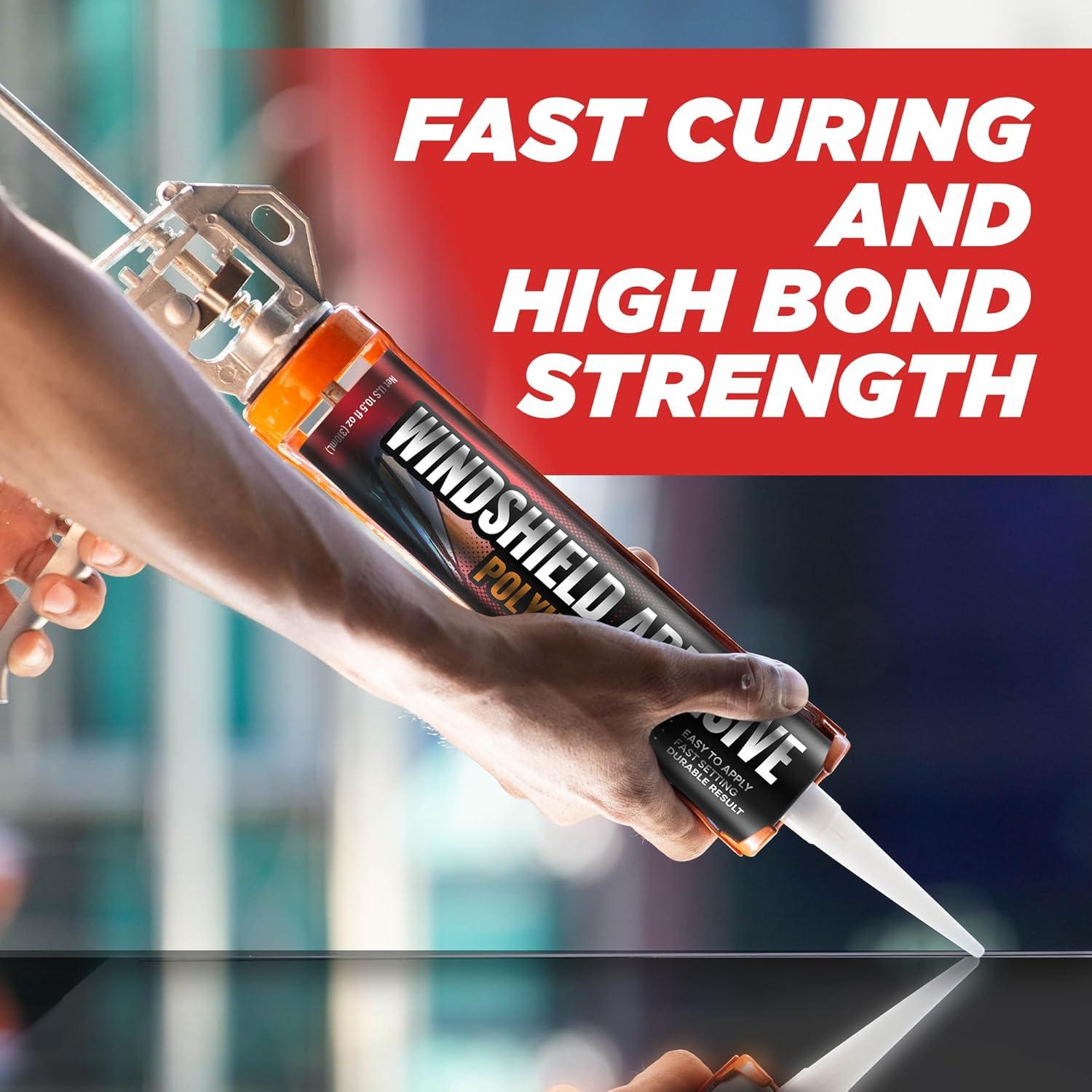 Adhesivo de Parabrisas Poliuretano FORTIVO 310ml Negro - Curado Rápido