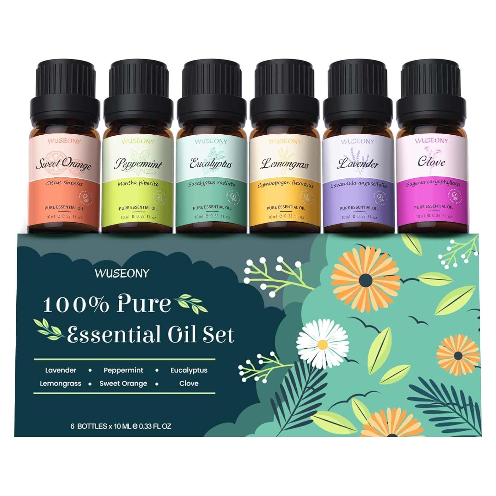 Juego de 6 Aceites Esenciales WUSEONY para Aromaterapia