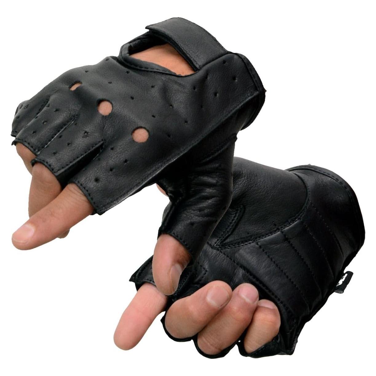 Guantes de Moto de Cuero Milwaukee SH195 con Palma de Gel 3X