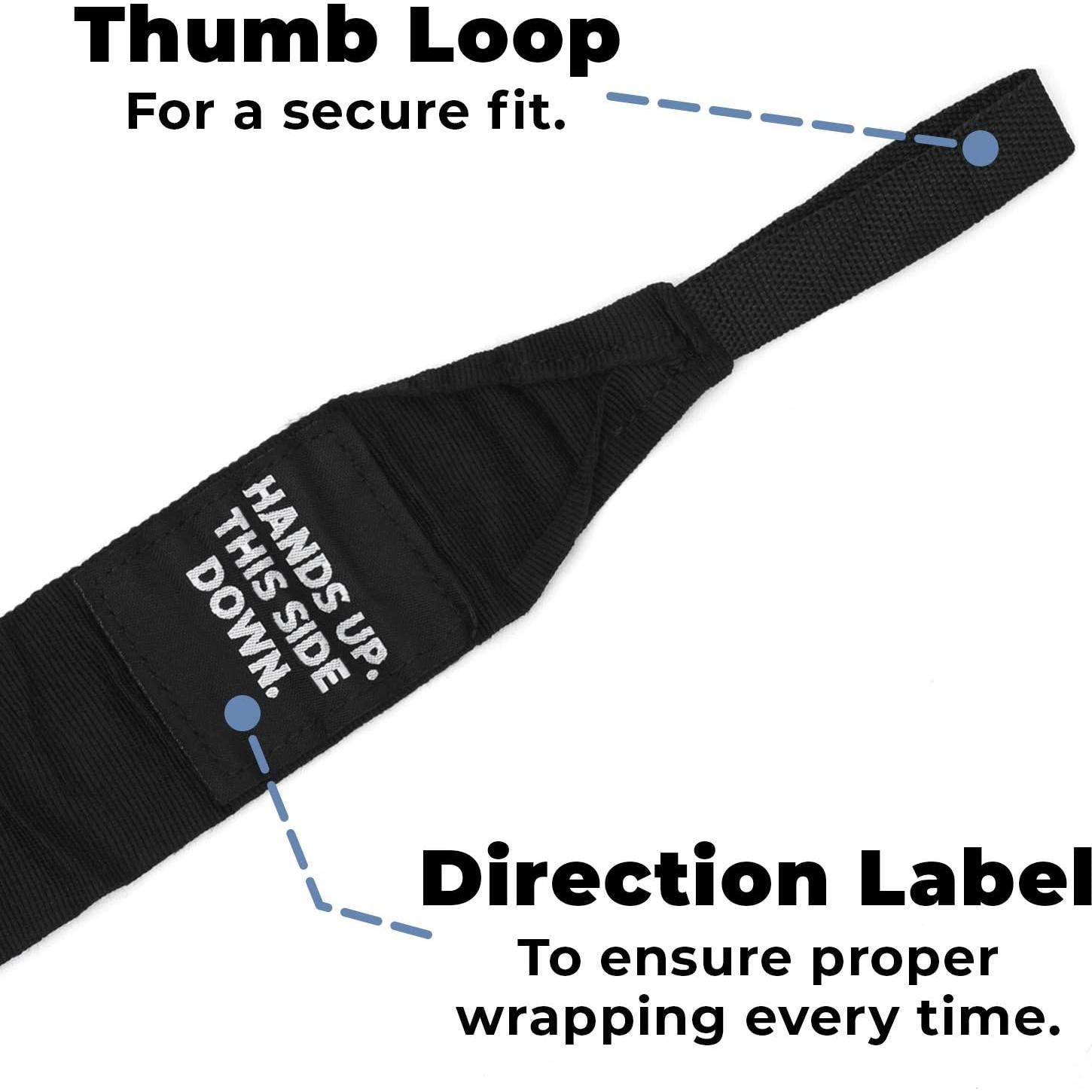 Vendajes de Boxeo Gold BJJ 200" Estilo Mexicano - Negro