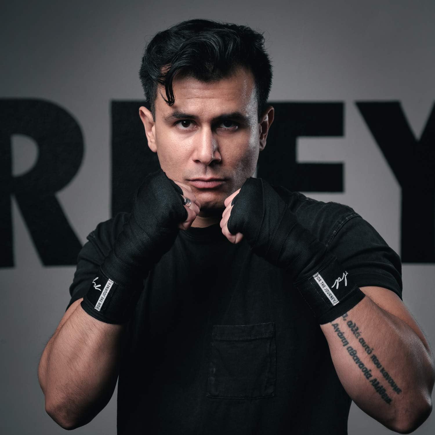 Vendajes de Boxeo Gold BJJ 200" Estilo Mexicano - Negro