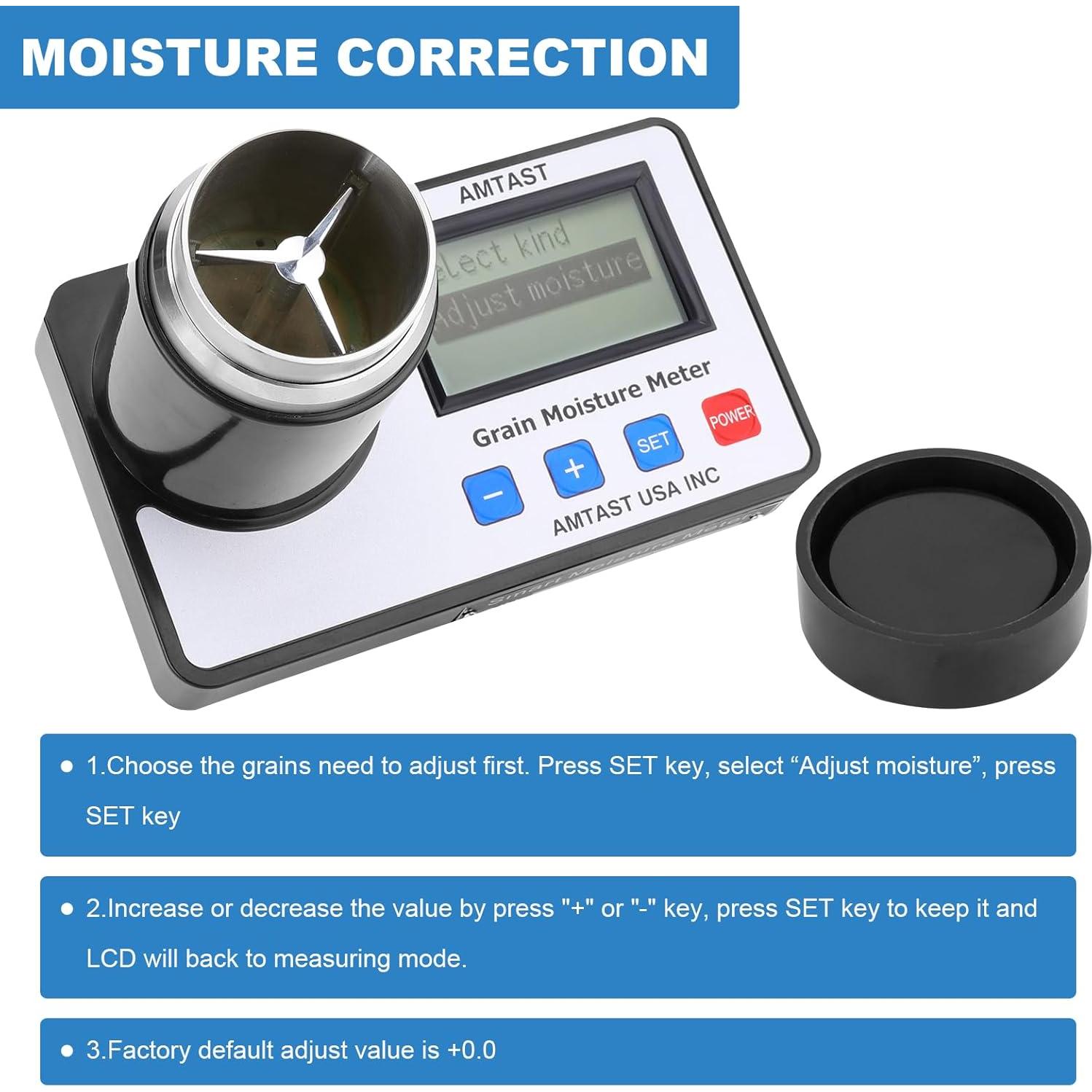Medidor de Humedad de Granos AMTAST AMT155 Portátil 22 Granos