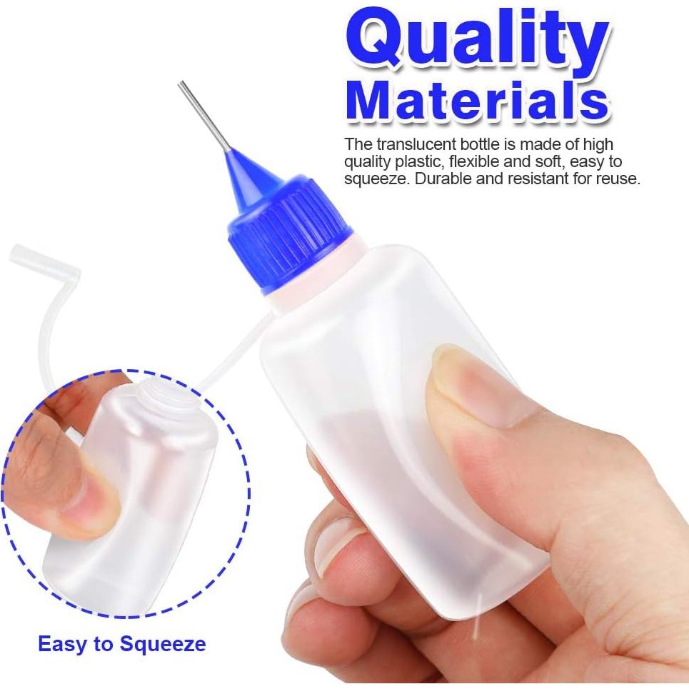 12 Botellas de Aplicador de Precisión YGDZ 30ml con 5 Embudos