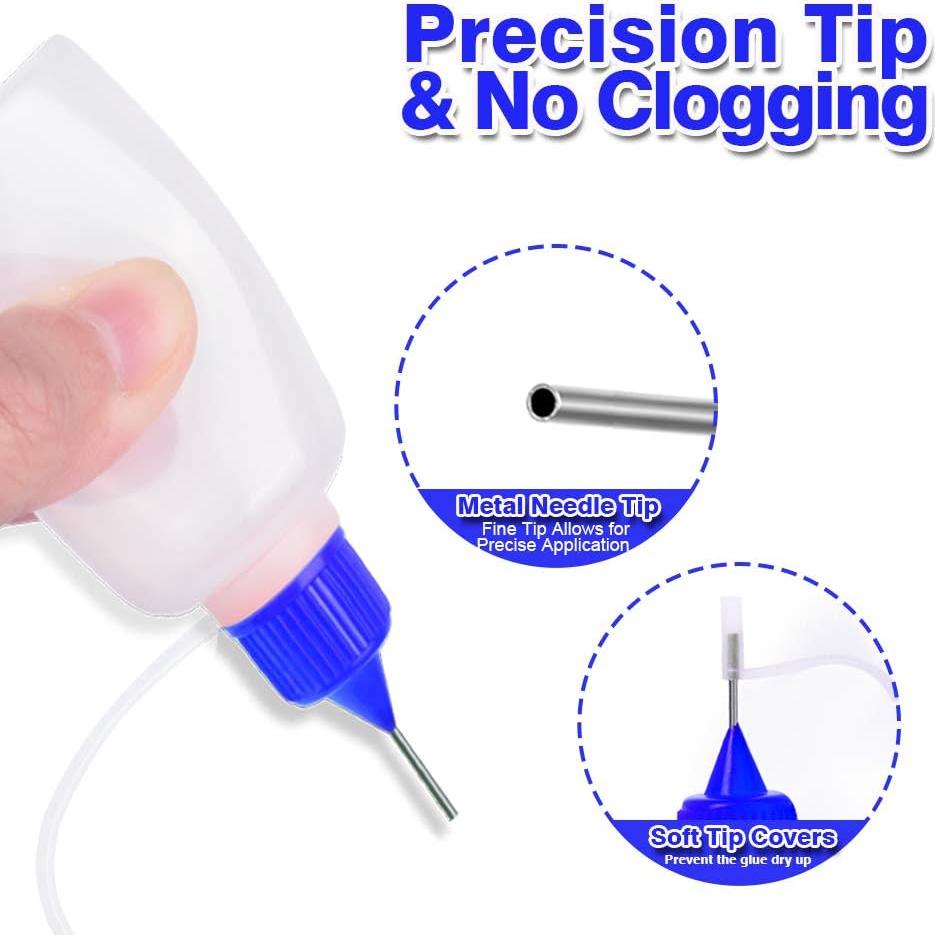 12 Botellas de Aplicador de Precisión YGDZ 30ml con 5 Embudos