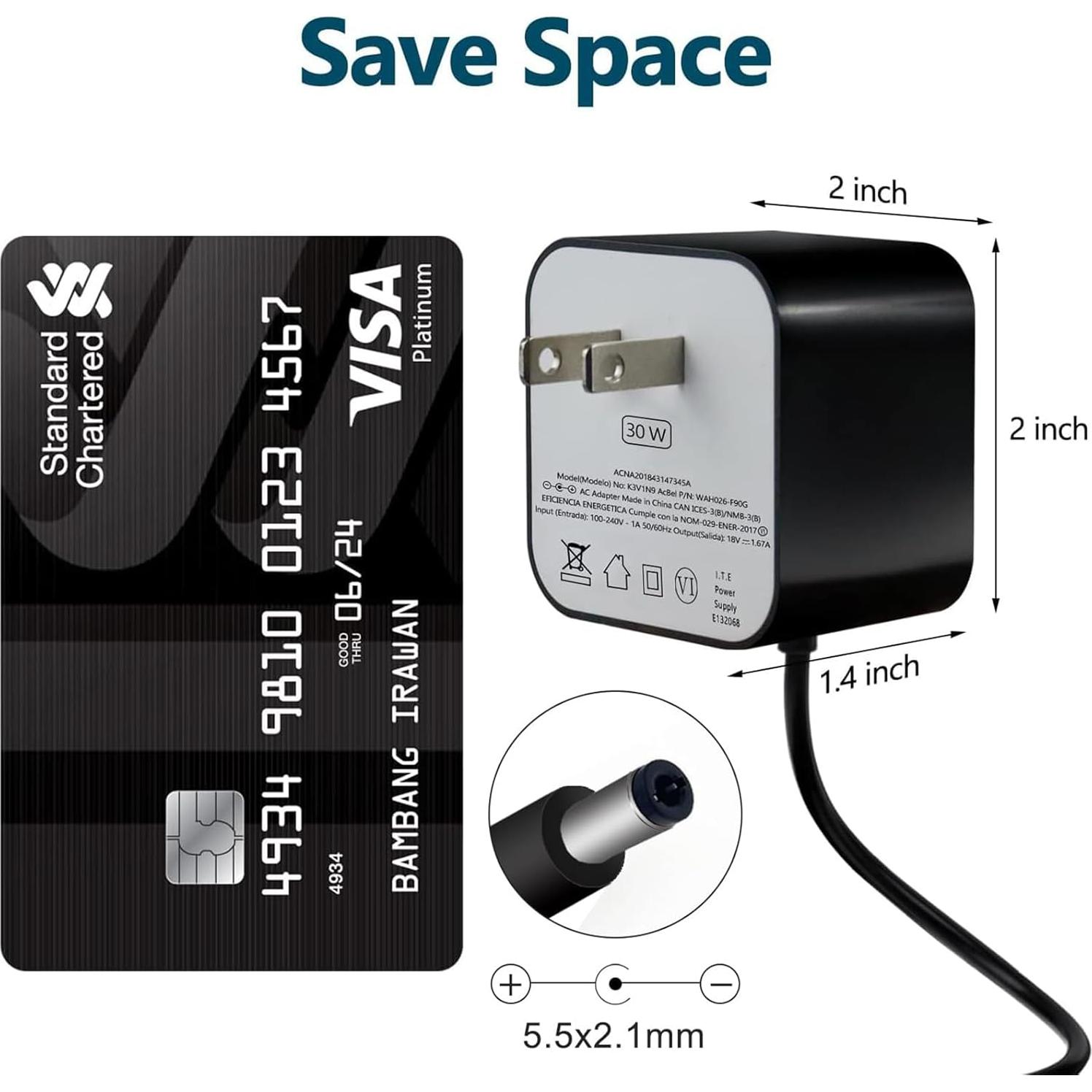 Adaptador de corriente 30W ZTTXL para Echo y Echo Show