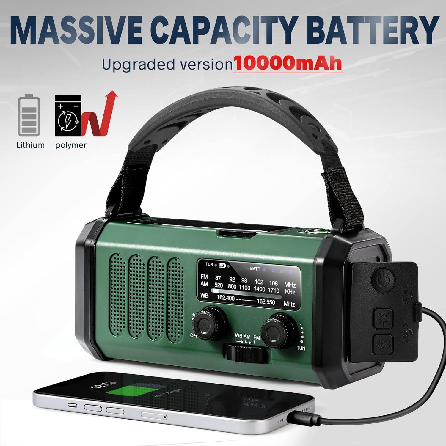 Radio de Emergencia Leaton xsy-330 con Batería 10000mAh y Linterna