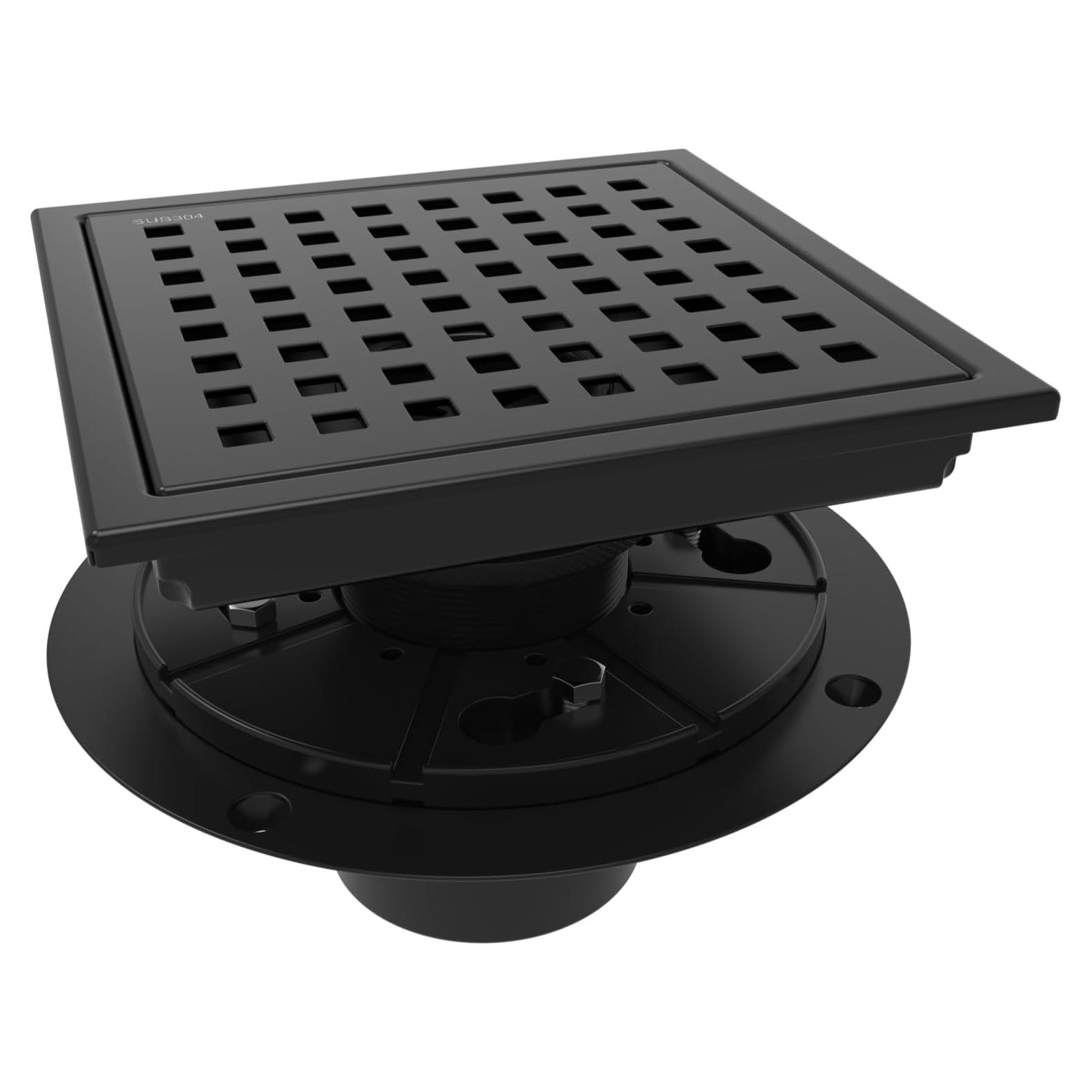 Drenaje de Ducha Cuadrado WEBANG 15.24 cm Acero Inoxidable Negro Mate