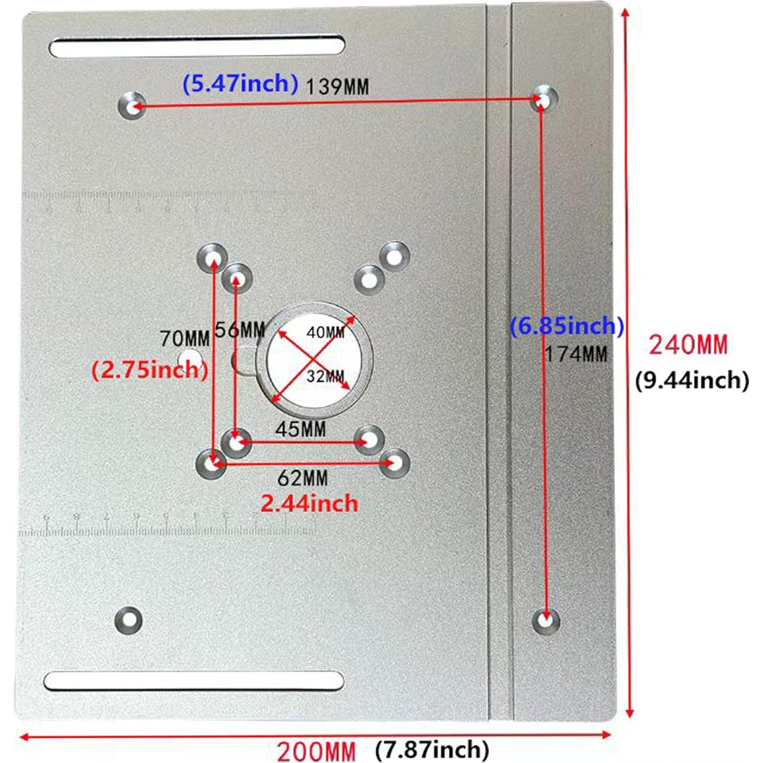 Placa de Inserción para Mesa de Router MIUPWULA 240x200mm
