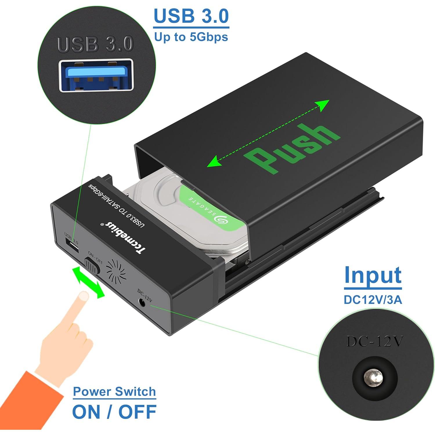 Estación de Acoplamiento Tccmebius TCC-S8 para HDD/SSD SATA 2.5/3.5" hasta 22TB