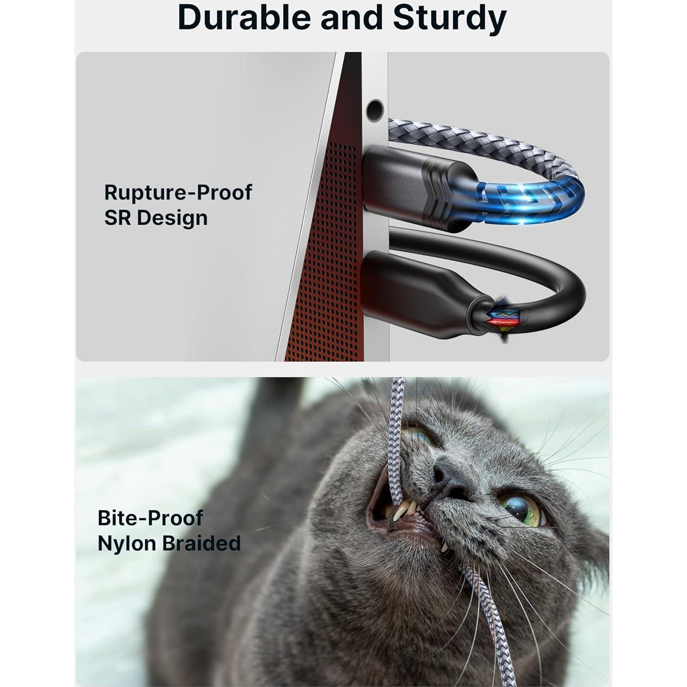 Cable de Disco Duro JSAUX 0.49m Micro B a USB C/A 20Gbps