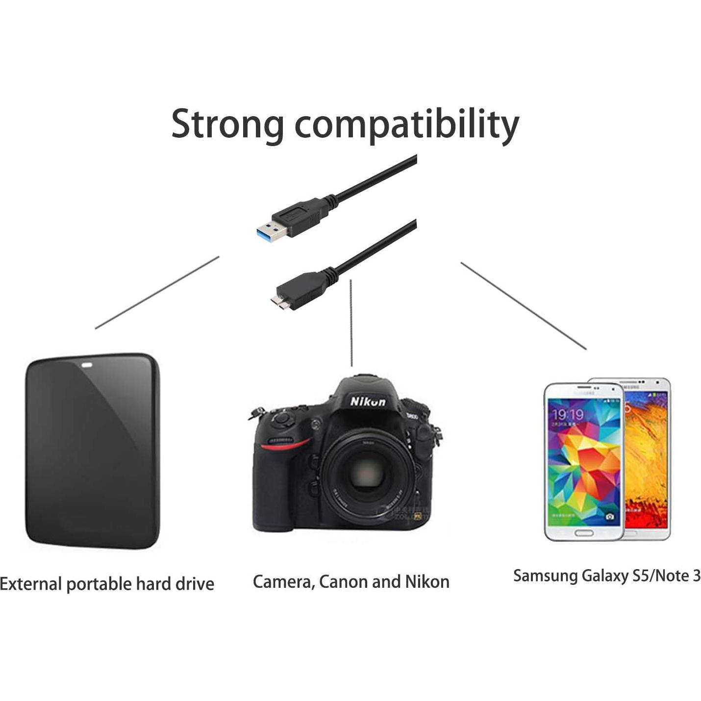 Cable USB 3.0 A a Micro B 1 Metro Negro - Alta Velocidad