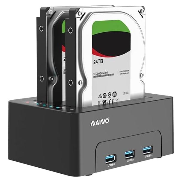 Estación de Acoplamiento MAIWO 2 Bahías HDD/SSD Clonación Offline