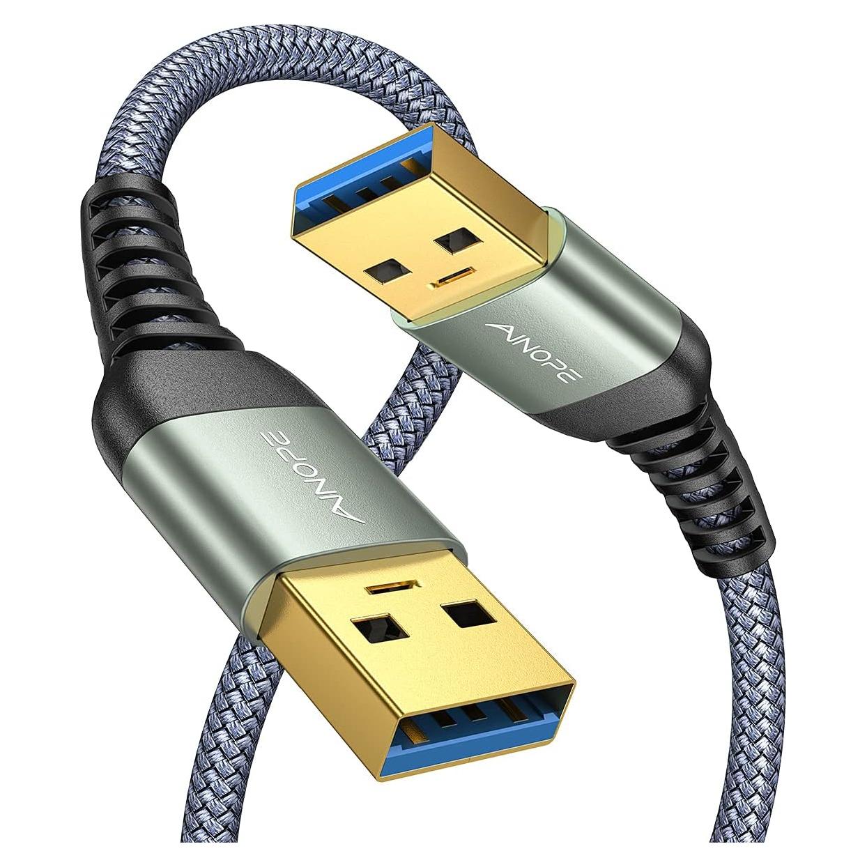 Cable USB A a A Macho AINOPE 2.0m Gris - Alta Velocidad 5Gbps