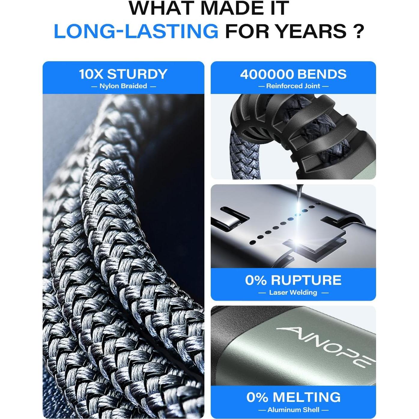 Cable USB A a A Macho AINOPE 2.0m Gris - Alta Velocidad 5Gbps