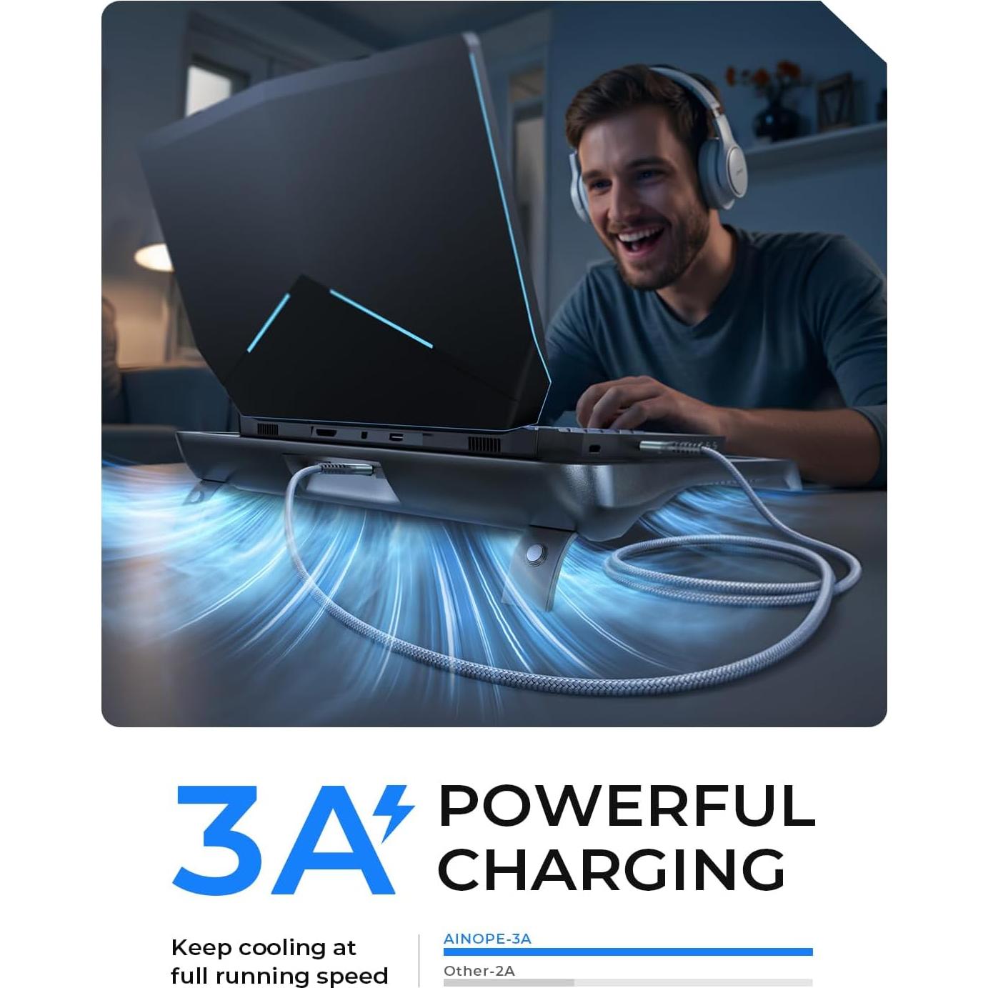 Cable USB A a A Macho AINOPE 2.0m Gris - Alta Velocidad 5Gbps