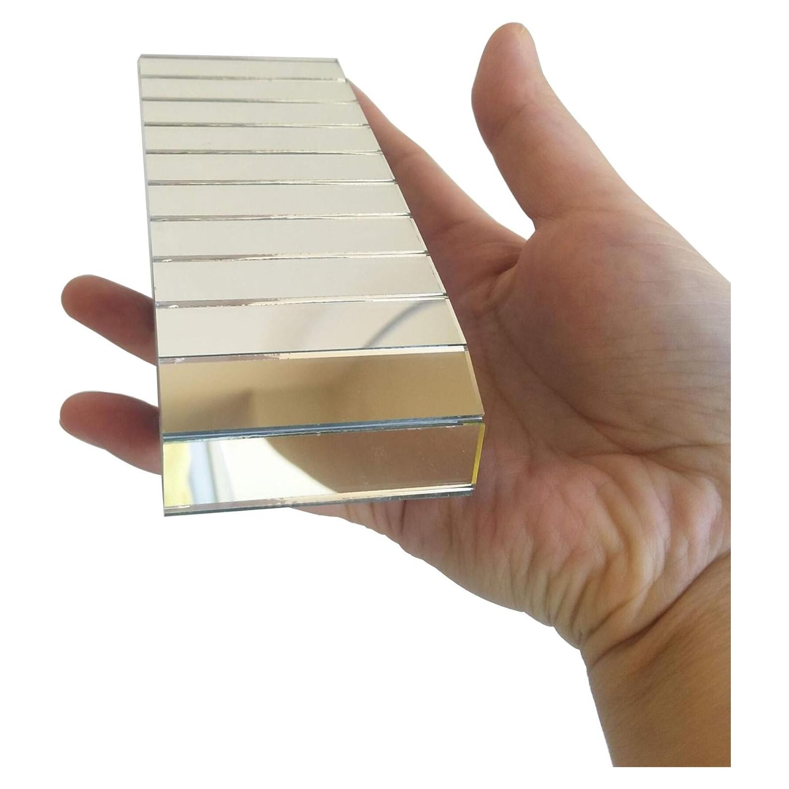 Azulejos de Espejo Autoadhesivos ACFENG 141PCS Plata 5.08x1.27cm