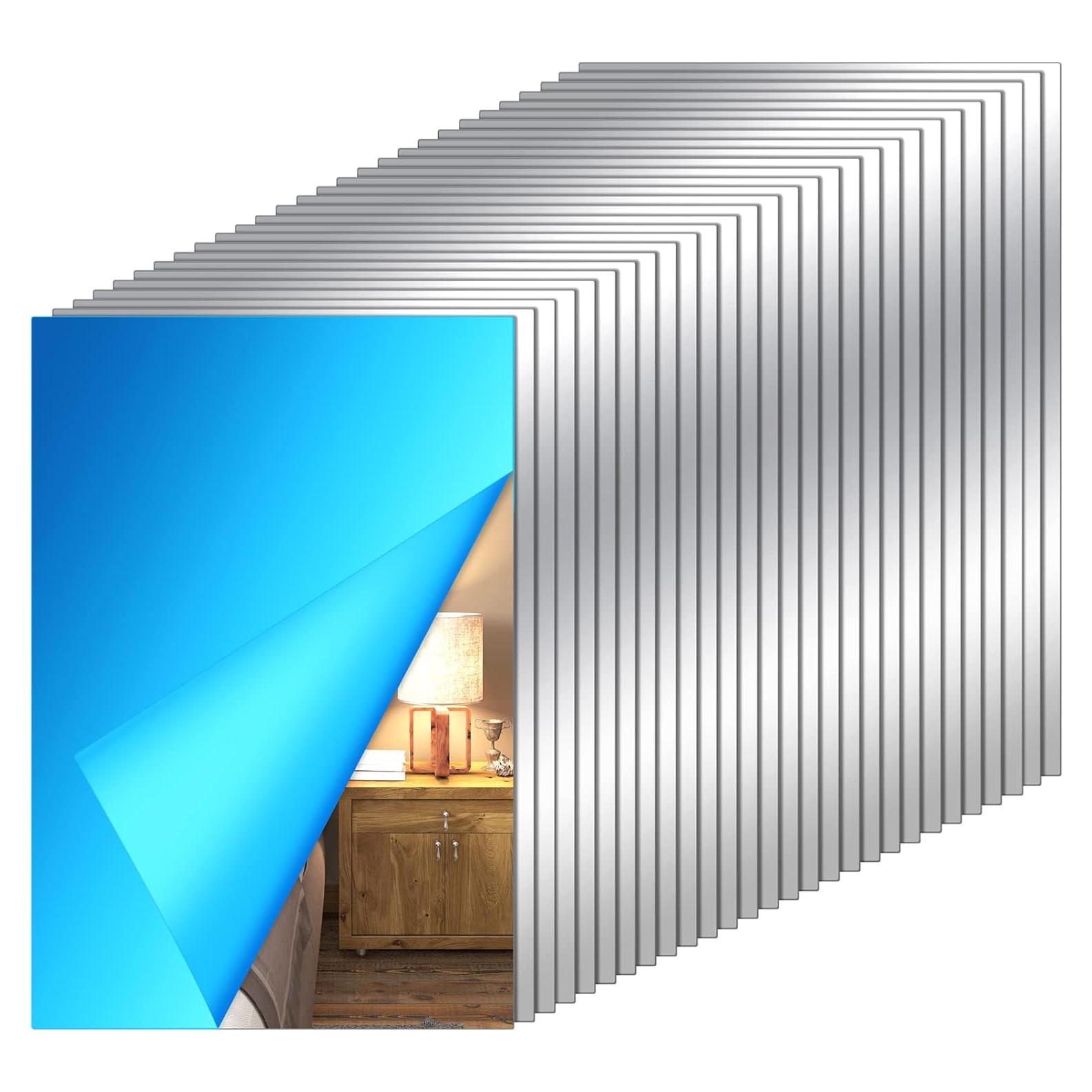 80 Hojas de Espejo Autoadhesivas Tuanse 10x15 cm Plata