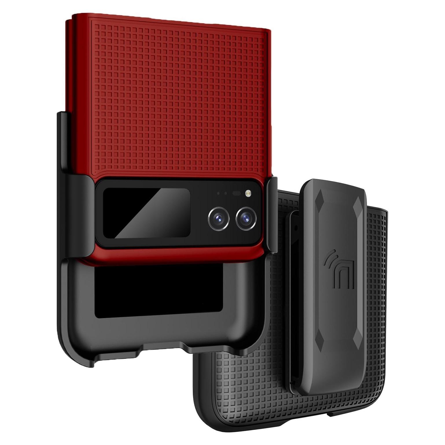 Funda Dura Slim para Motorola RAZR 2023 - Rojo con Clip
