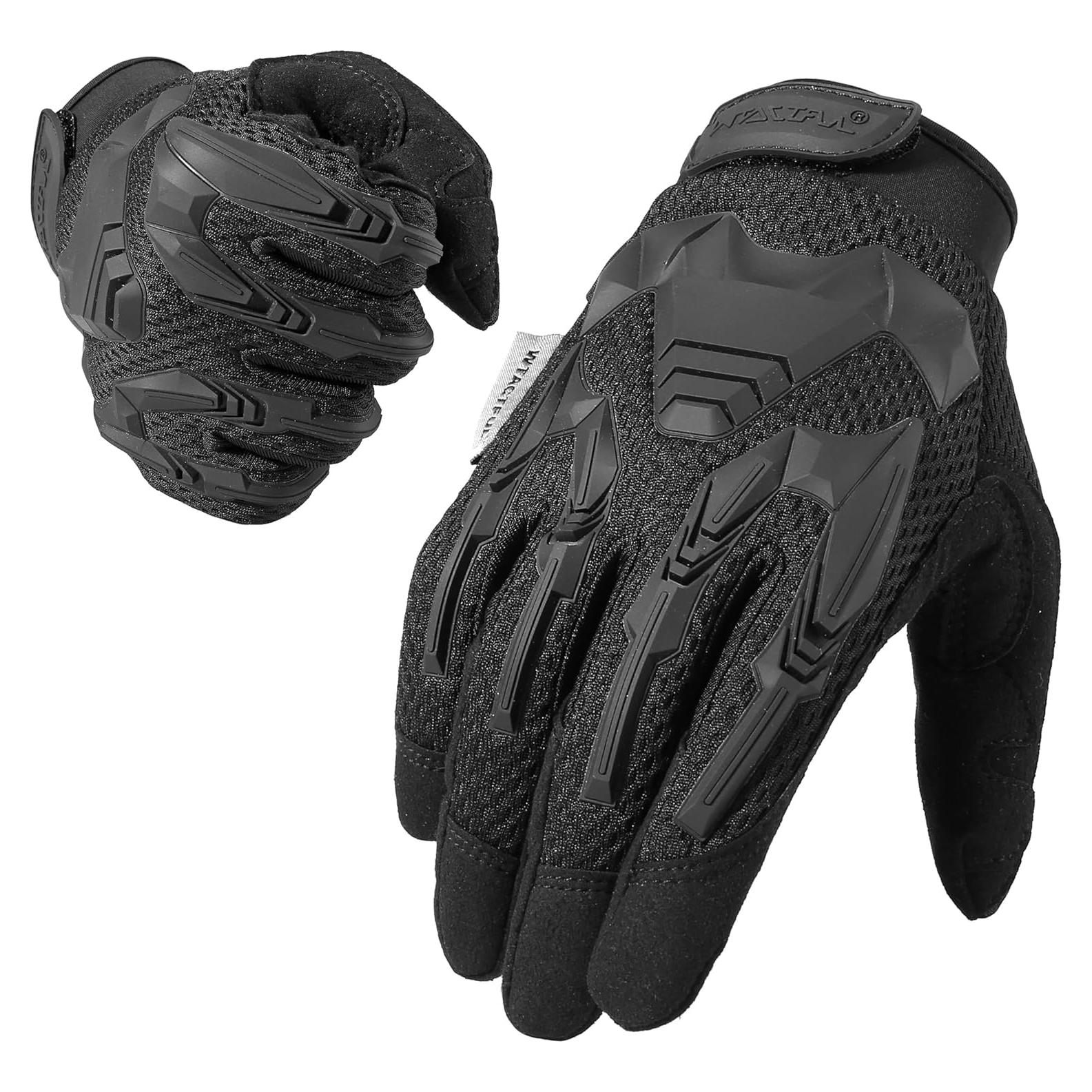 WTACTFUL Rubber Guard Tactical Gloves for Men, Breathable Comfort, Touchscreen Capable & Perfect for Outdoor Activities!