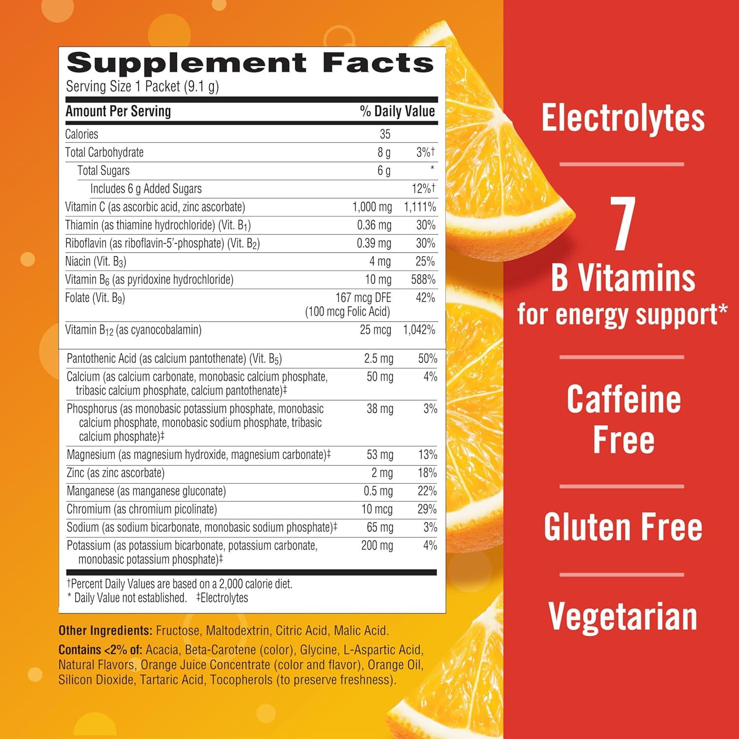 Emergen-C 1000mg Polvo Vitamina C Naranja Super 30 Sobres