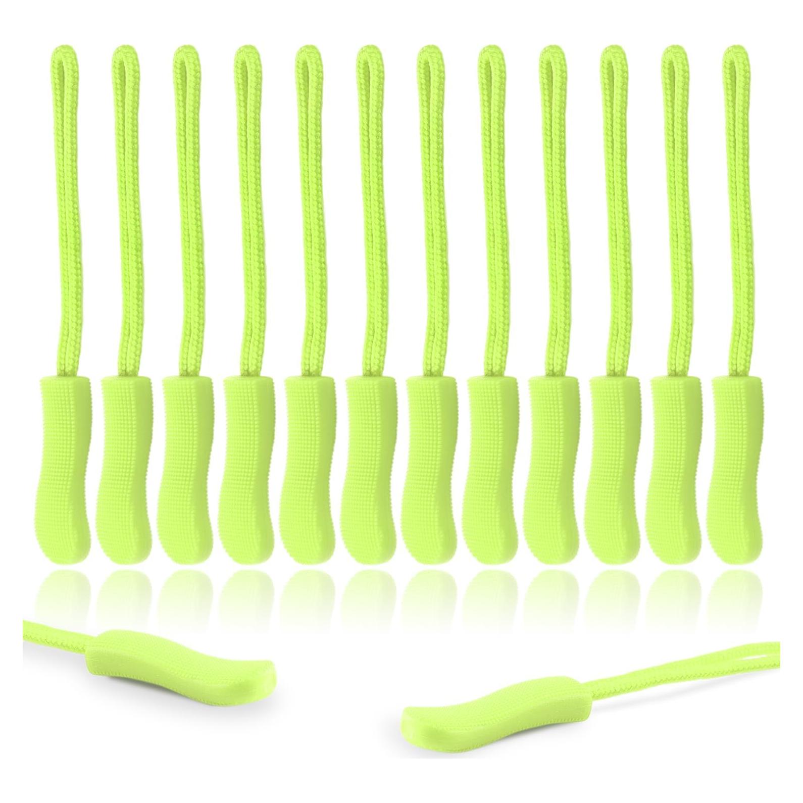 CooBigo 12 Pack Tiradores de Cremallera Verde Neón