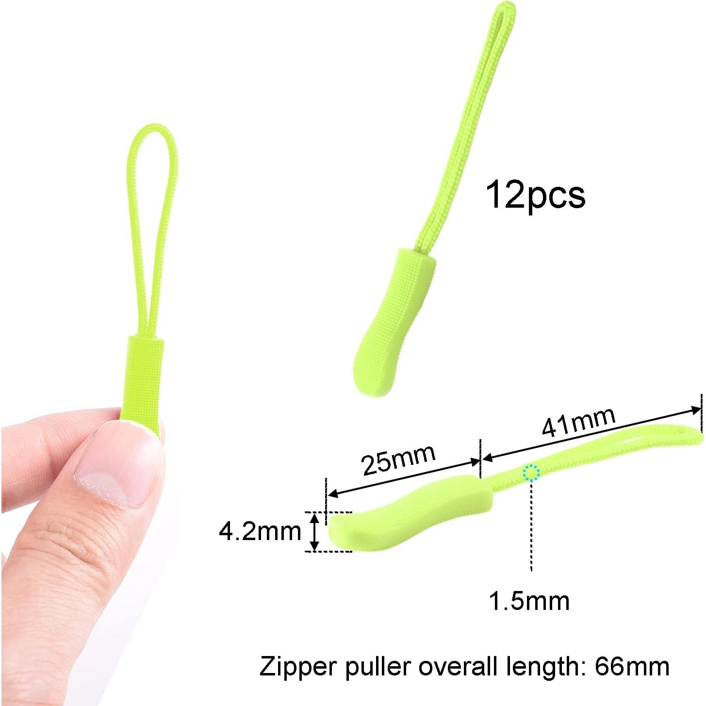 CooBigo 12 Pack Tiradores de Cremallera Verde Neón