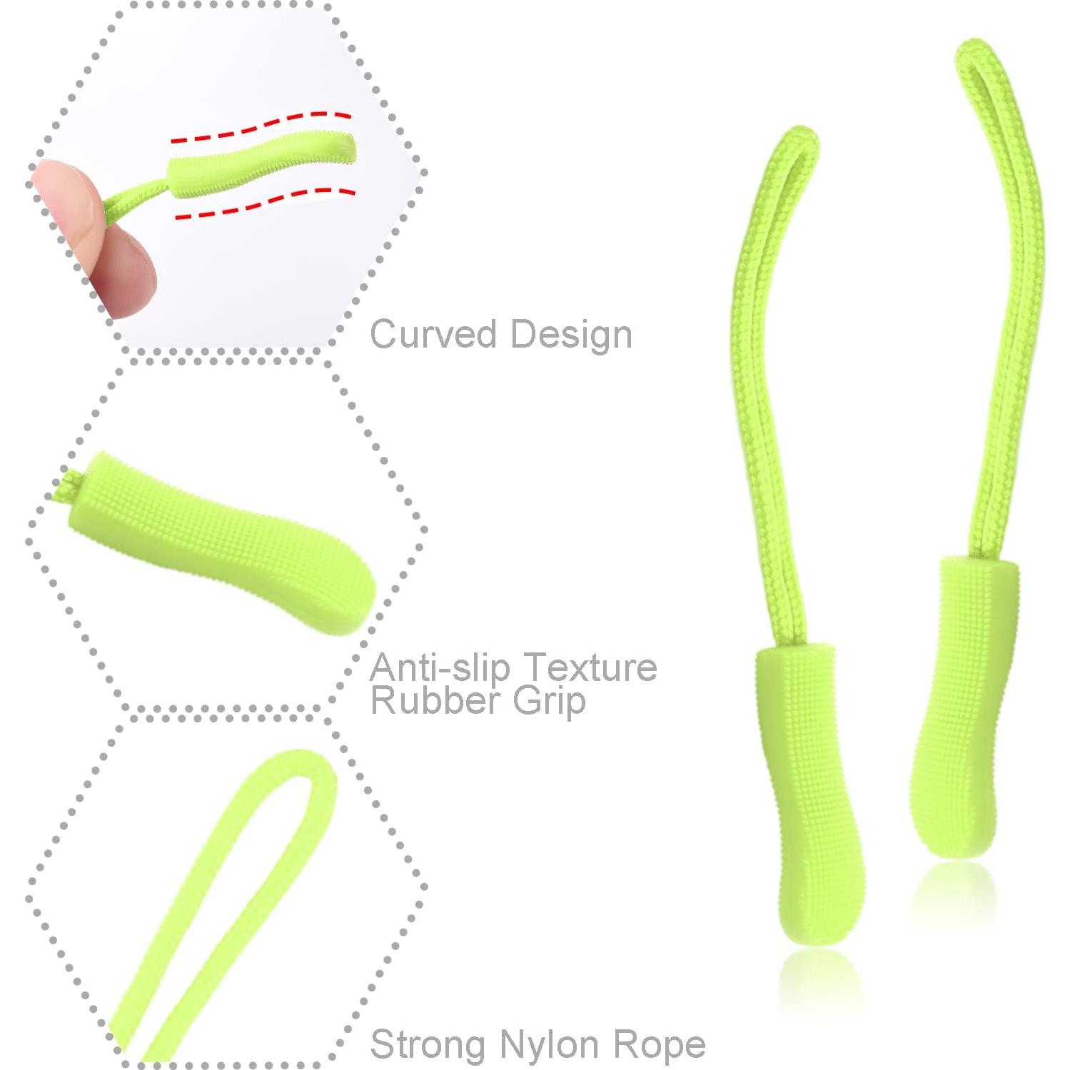 CooBigo 12 Pack Tiradores de Cremallera Verde Neón