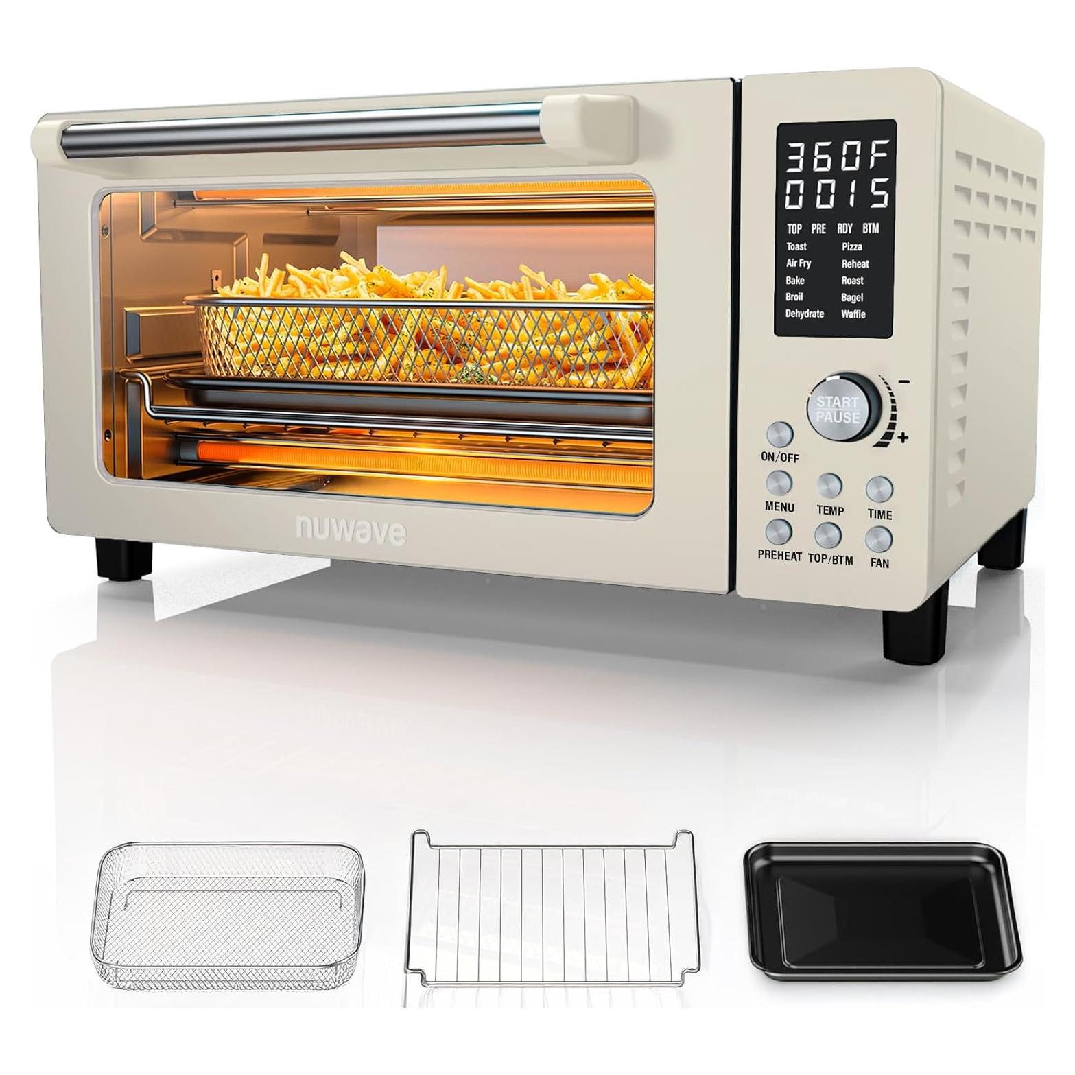 Horno Tostador de Aire Nuwave Bravo Pro 21QT 10-en-1 Crema