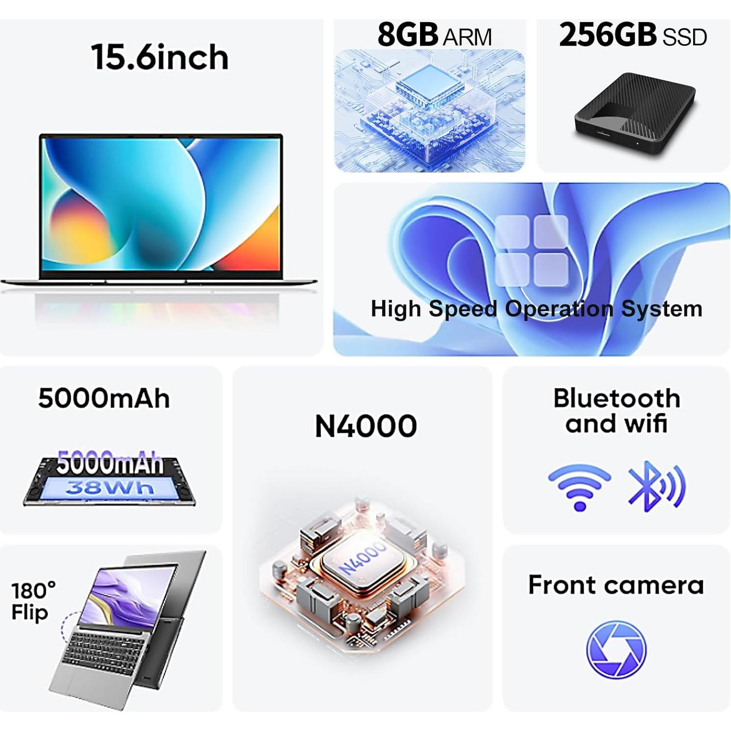 Computadora Portátil Xparkin 15.6" FHD 8GB RAM 256GB SSD