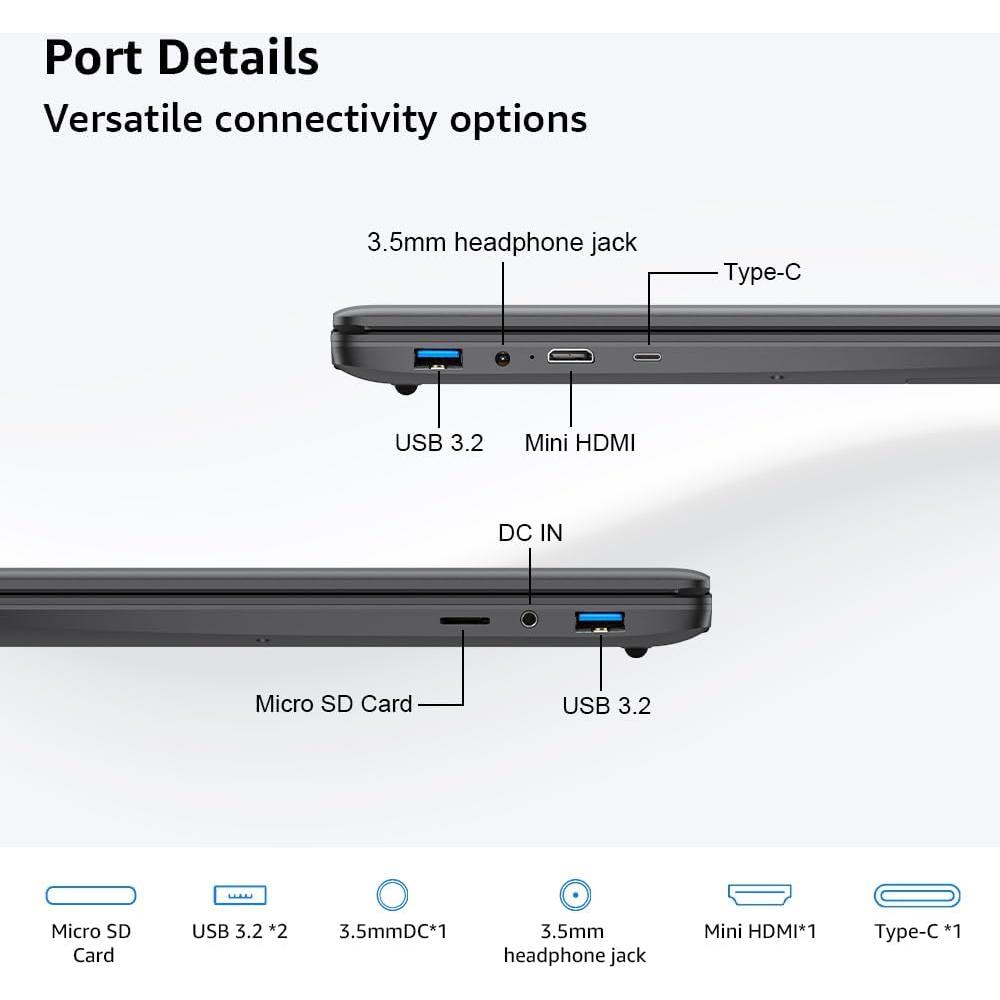Computadora portátil CFVOCUY 15.6 FHD, 12GB RAM, 512GB SSD