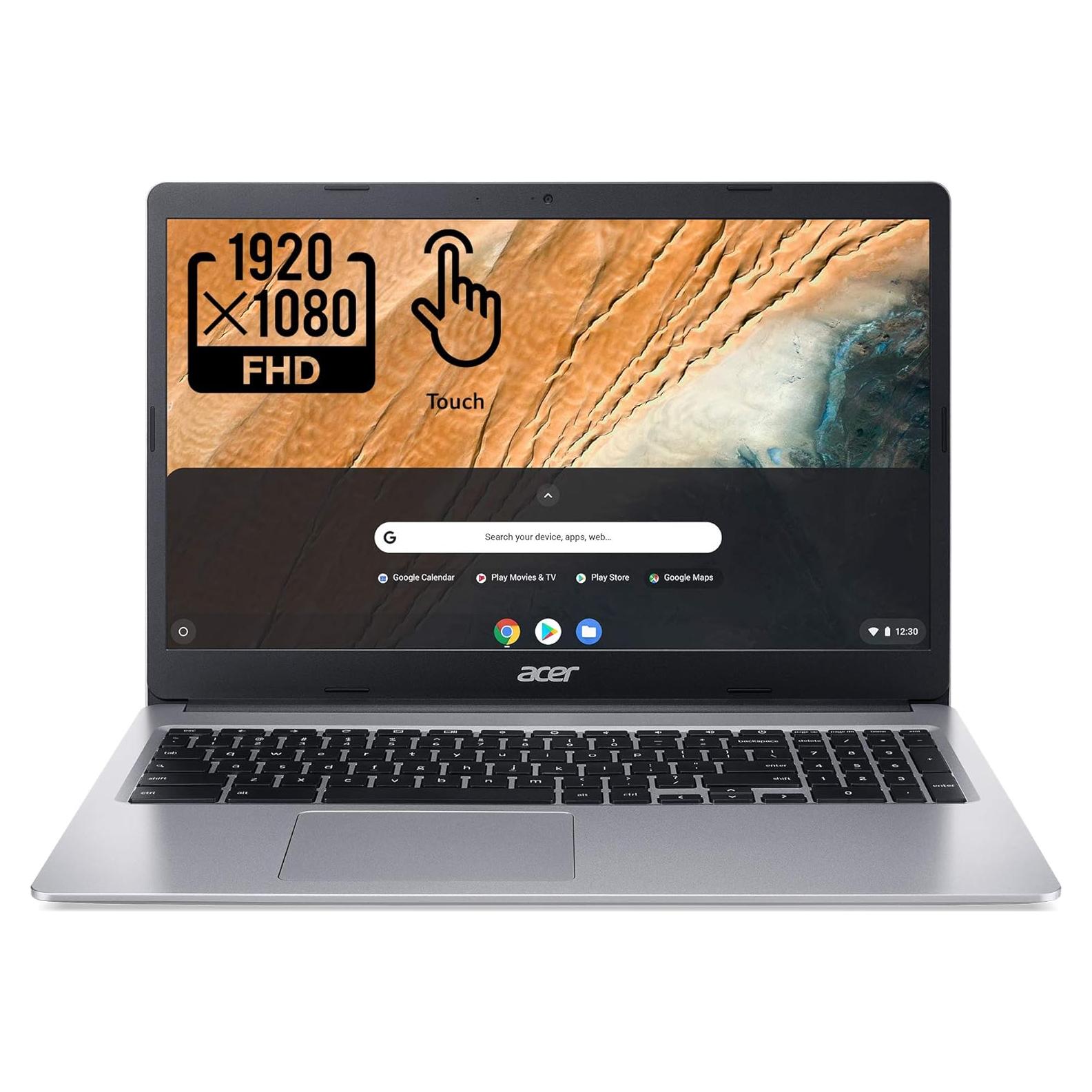 Laptop Acer Chromebook 315 15.6" Full HD Touch, 4GB RAM, 64GB eMMC, Plata