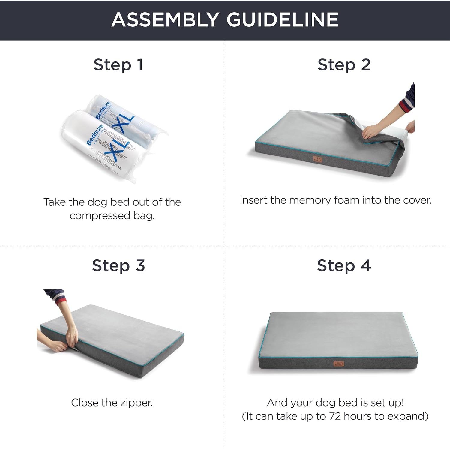 Cama Ortopédica para Perros Bedsure Grande Espuma Viscoelástica