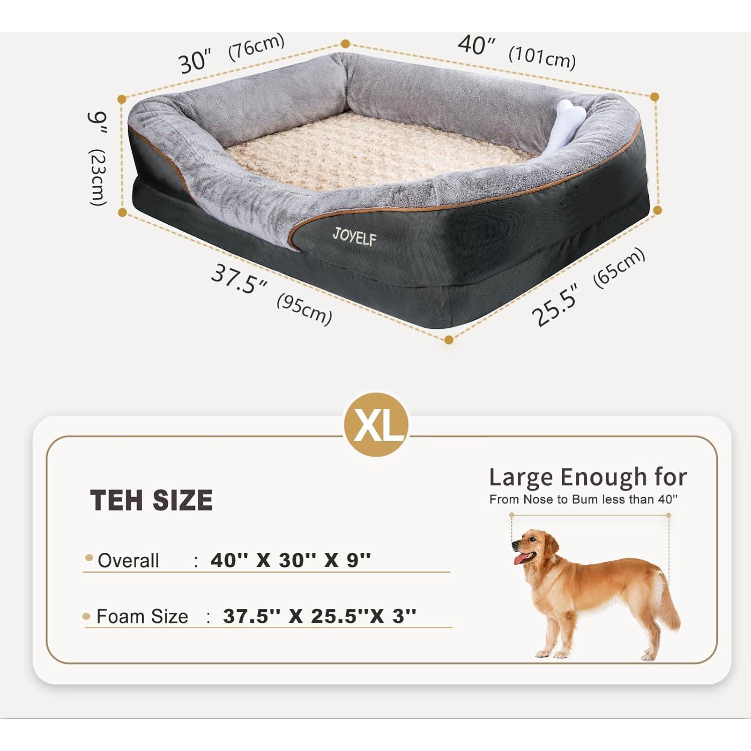 Cama Ortopédica para Perros JOYELF XL de Espuma Viscoelástica