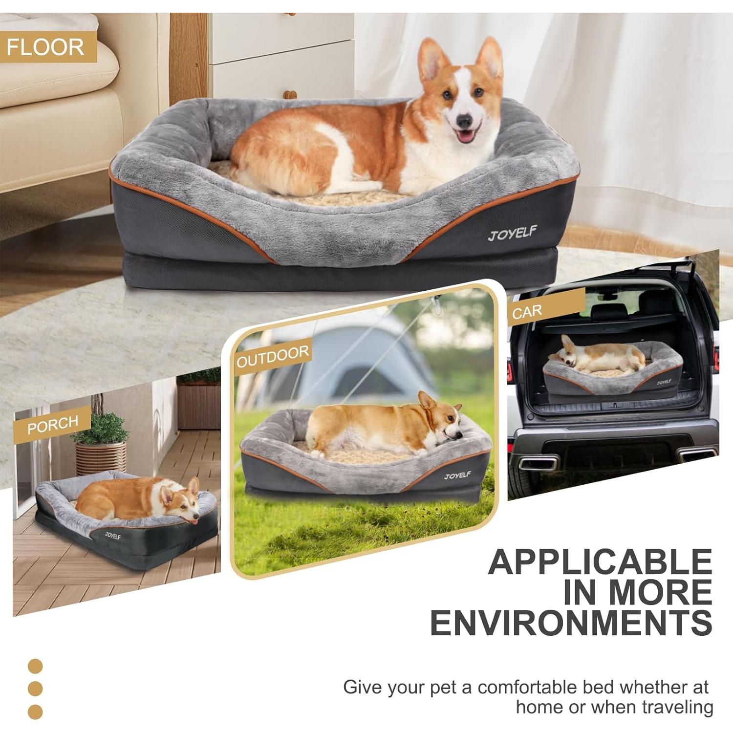 Cama Ortopédica para Perros JOYELF XL de Espuma Viscoelástica