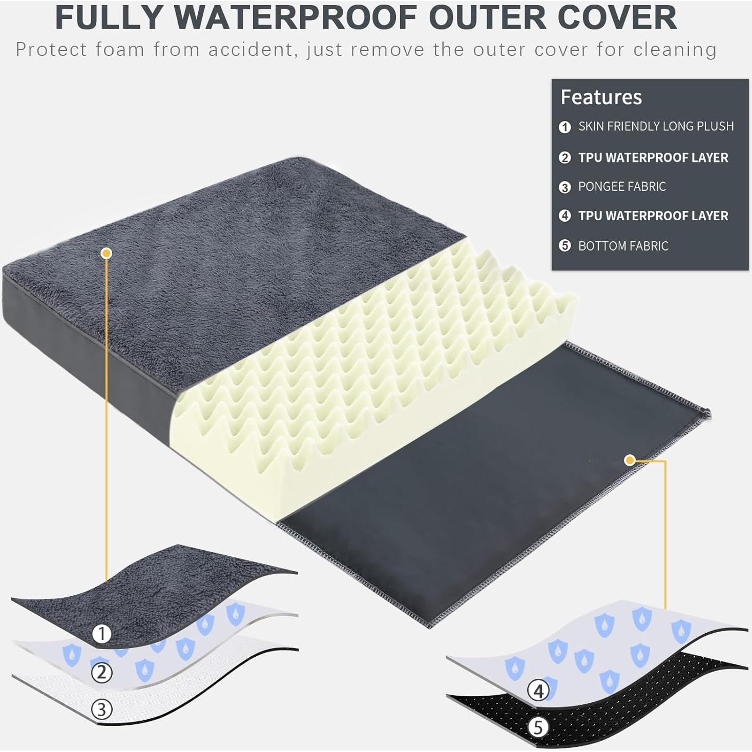 Cama Ortopédica para Perros MIHIKK 89x56cm Impermeable Gris