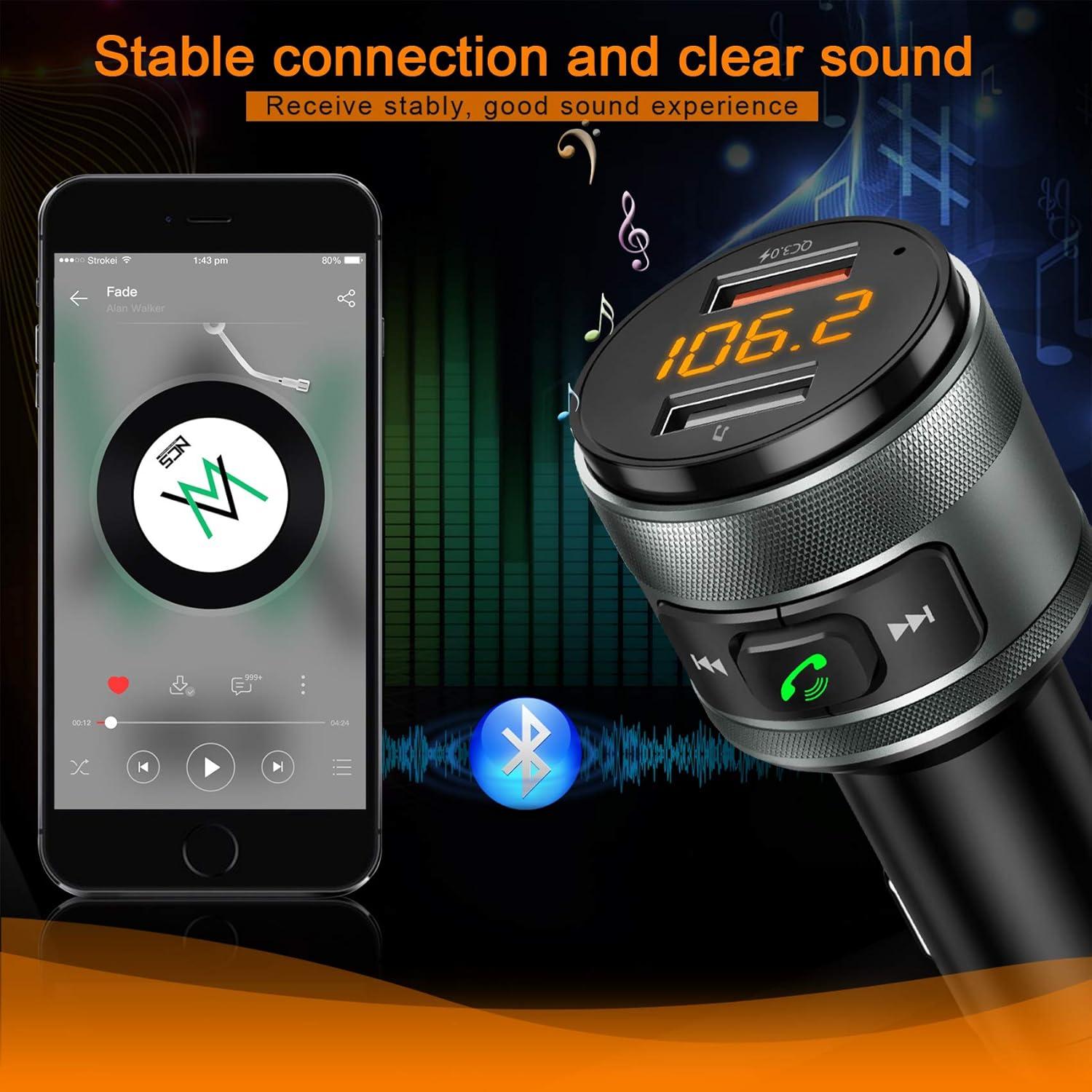 Transmisor FM Bluetooth 5.3 IMDEN para coche con 2 USB