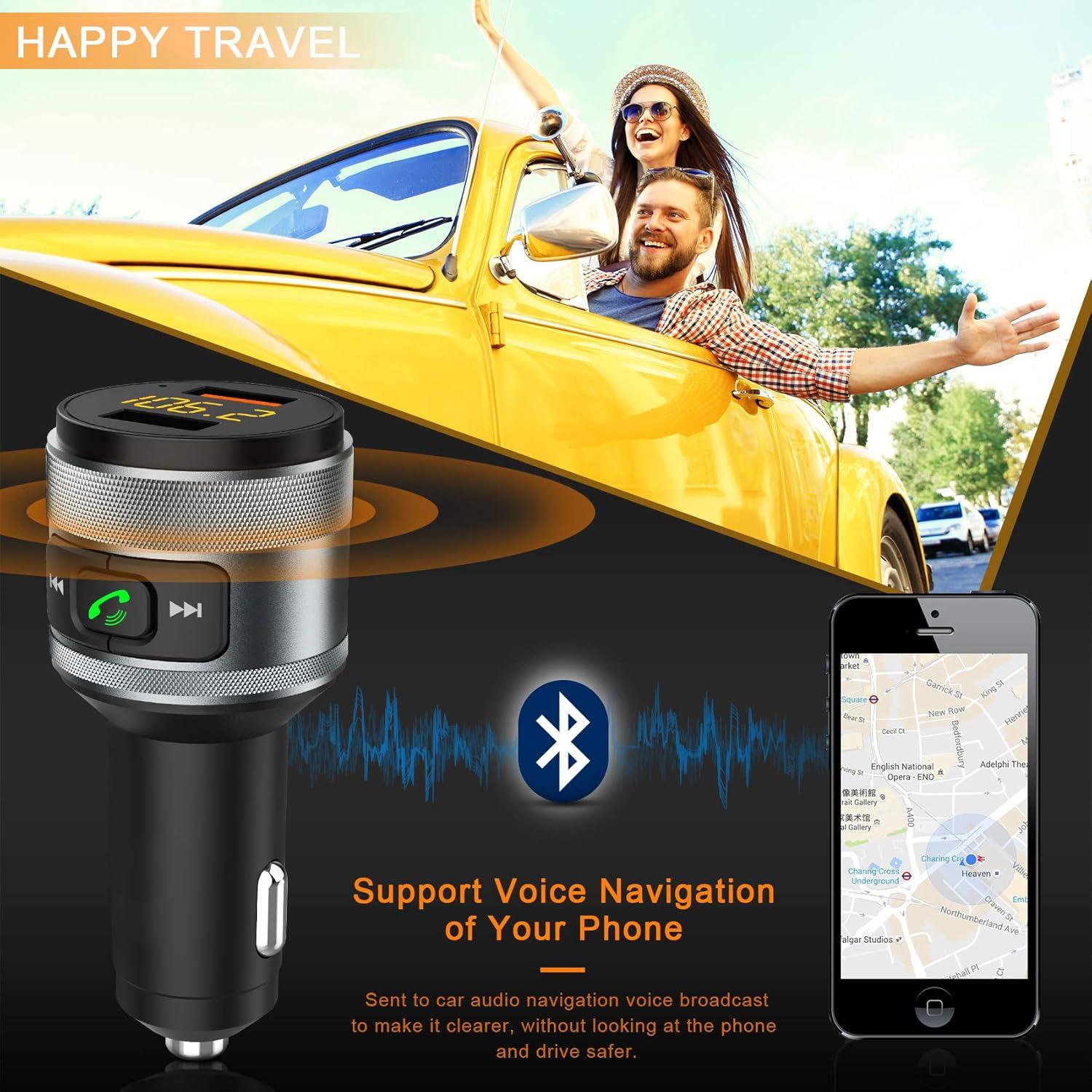 Transmisor FM Bluetooth 5.3 IMDEN para coche con 2 USB