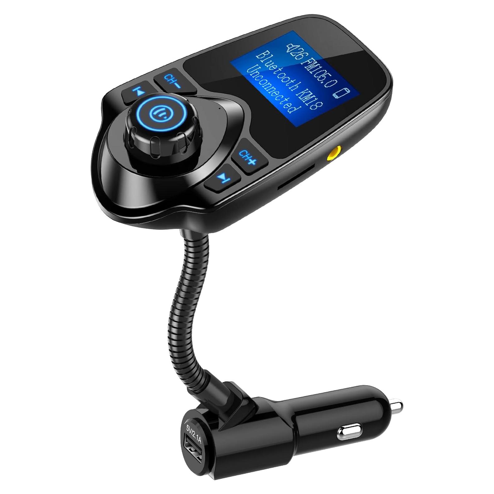 Transmisor FM Bluetooth Nulaxy KM18 con Pantalla 1.44"