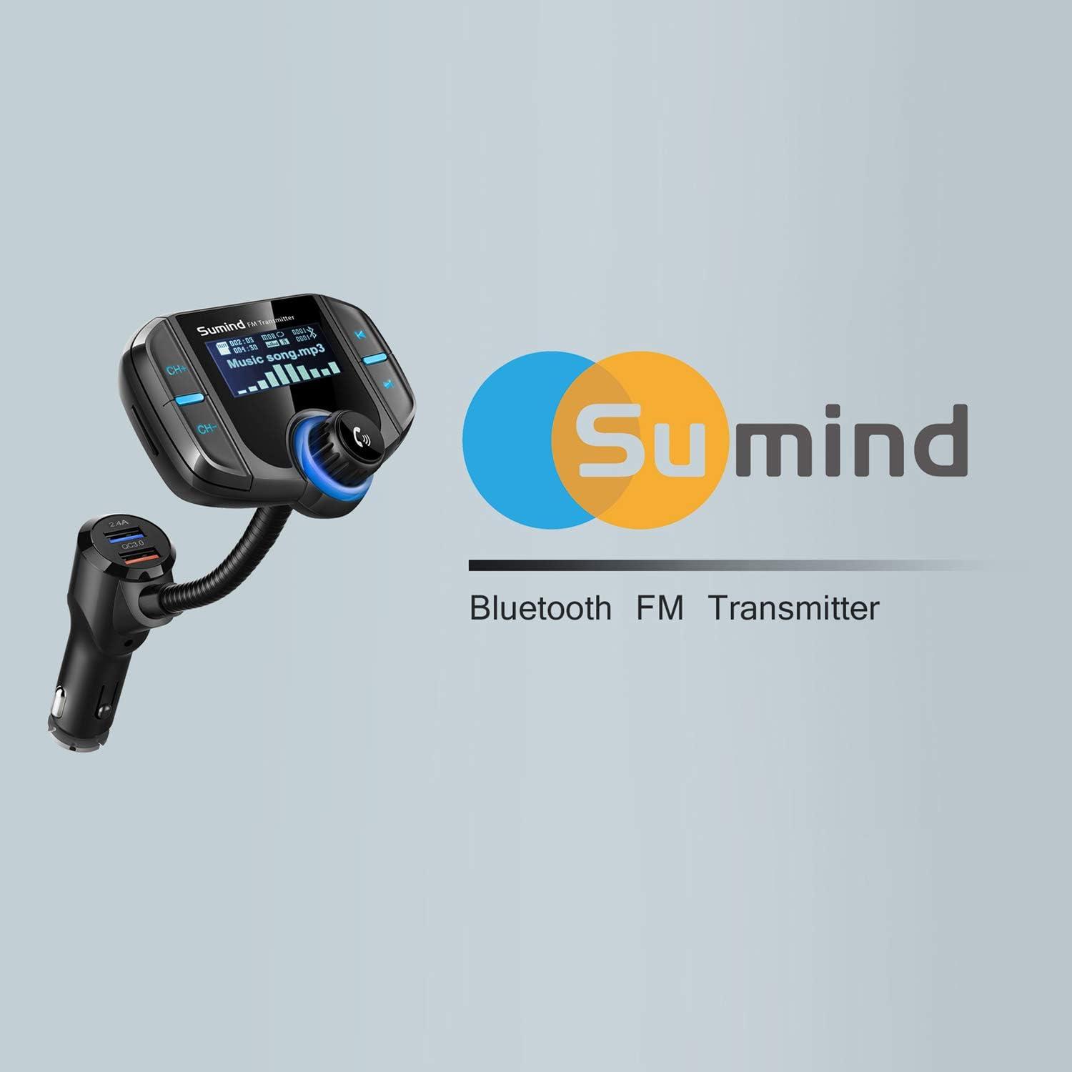 Transmisor FM Bluetooth Sumind BT70B con Pantalla 1.7"