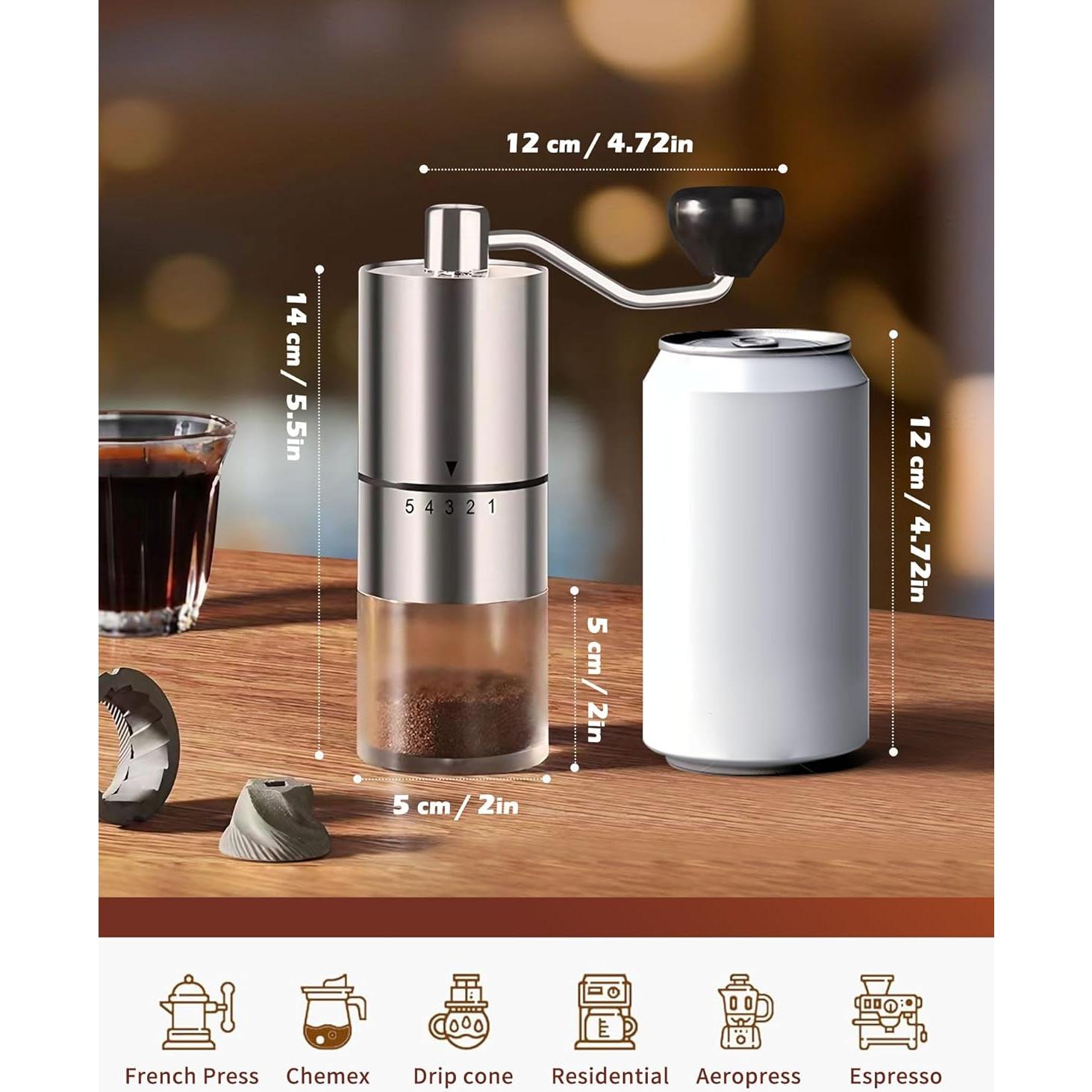 Molino de Café Manual Rsoilch con Muela de Cerámica 5 Ajustes