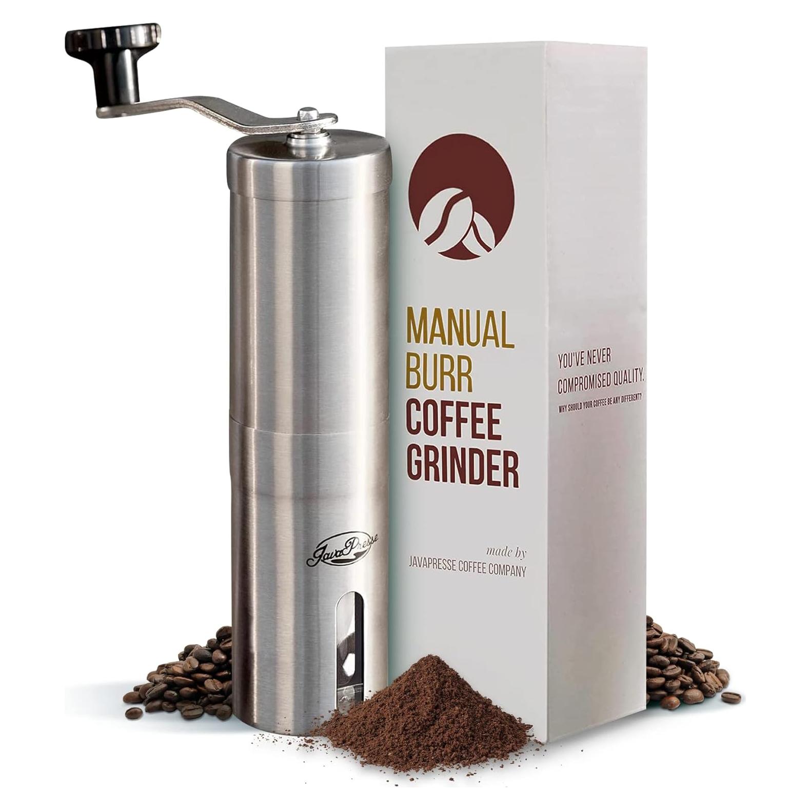 Molino de Café Manual JavaPresse - Acero Inoxidable, 18 Ajustes