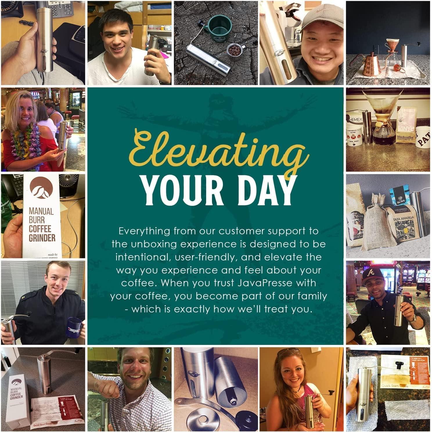 Molino de Café Manual JavaPresse - Acero Inoxidable, 18 Ajustes