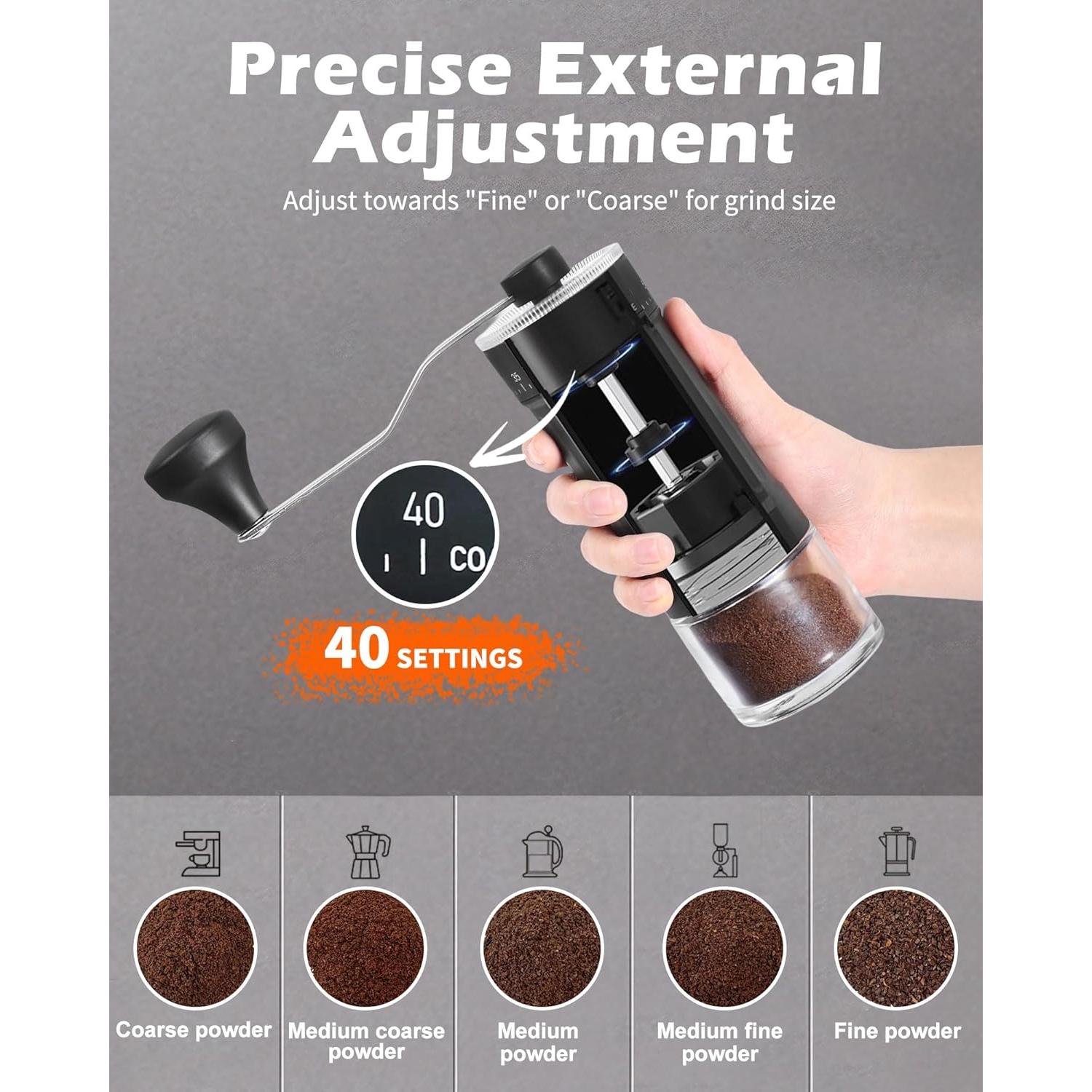 Molino de Café Manual Rsoilch con Muela de Cerámica 40 Ajustes