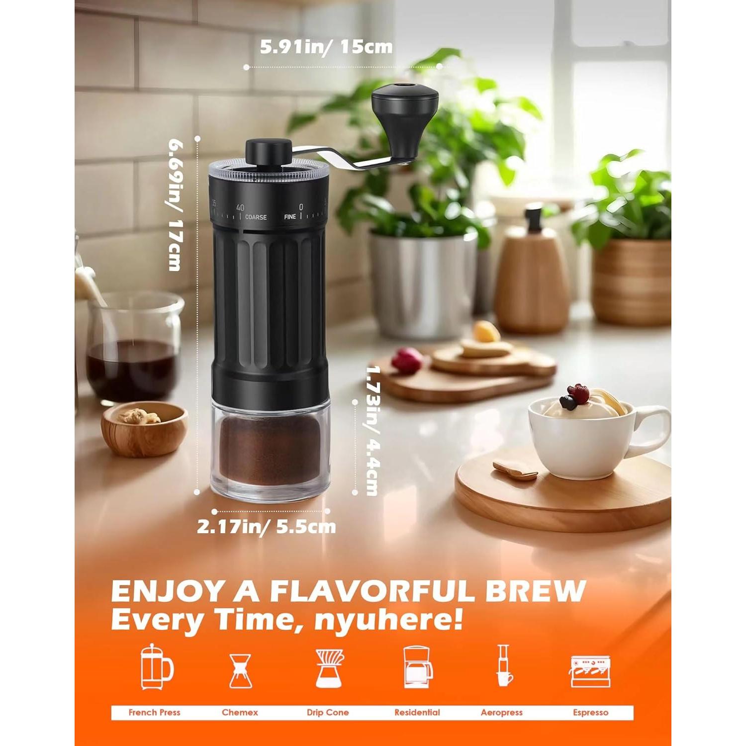 Molino de Café Manual Rsoilch con Muela de Cerámica 40 Ajustes