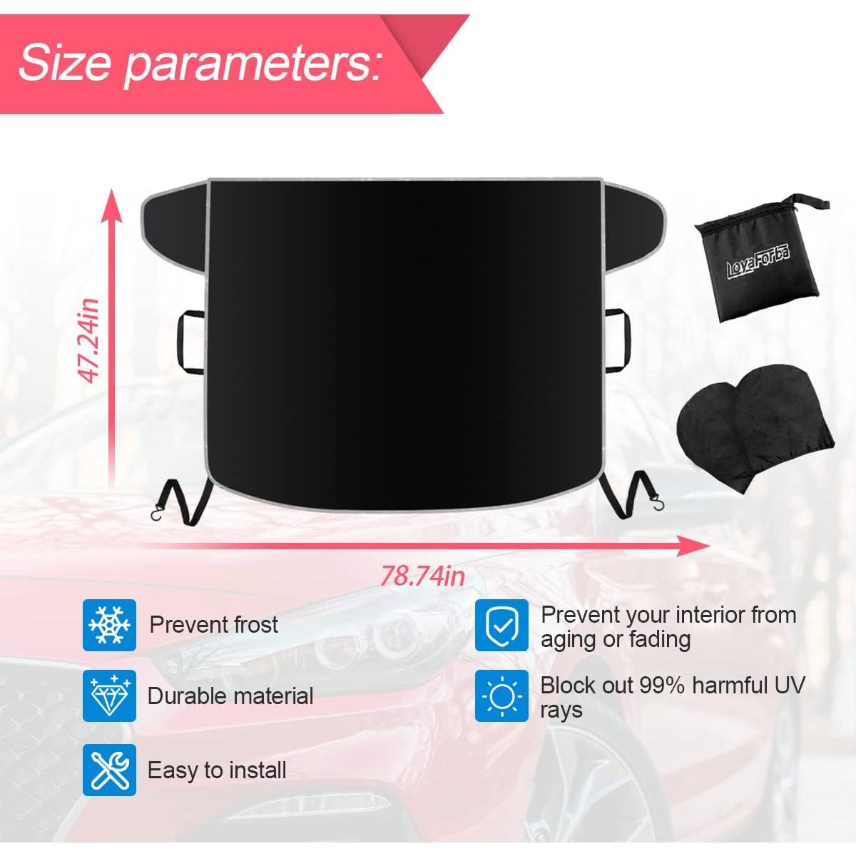 Cubierta de Nieve LoyaForba para Parabrisas - Impermeable 119x198cm