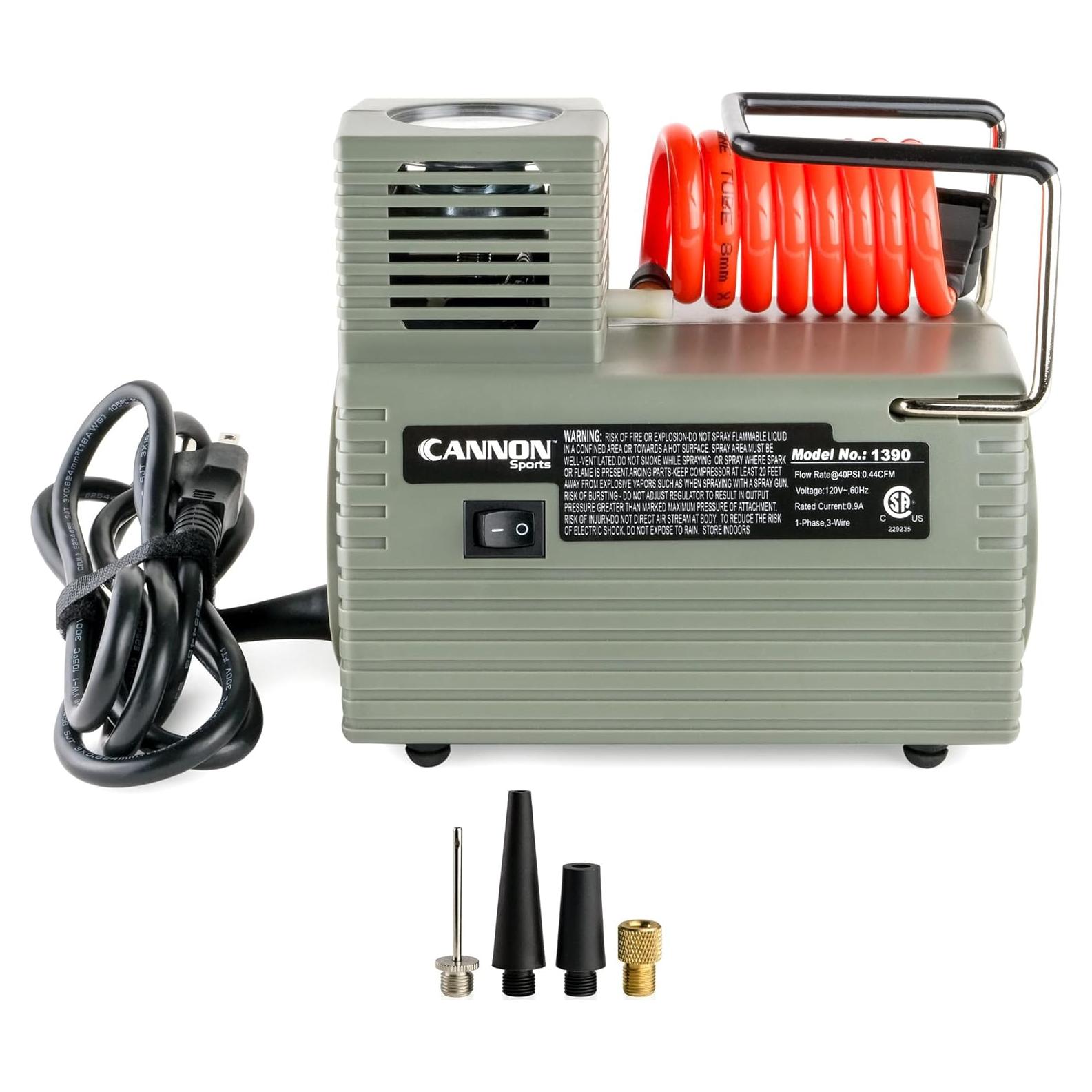 Bomba Infladora Eléctrica Cannon Sports 120V con Manómetro