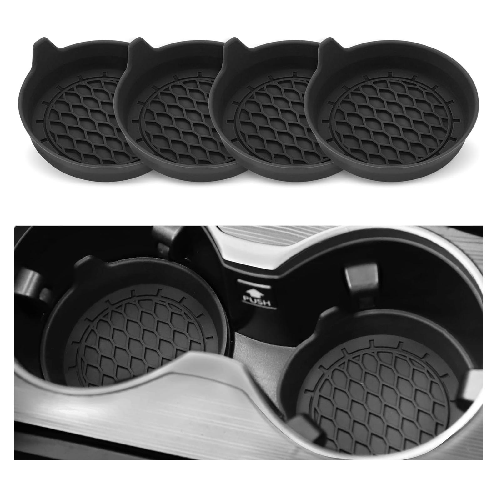 Posavasos de Silicona SINGARO para Coche - Juego de 4 Negro