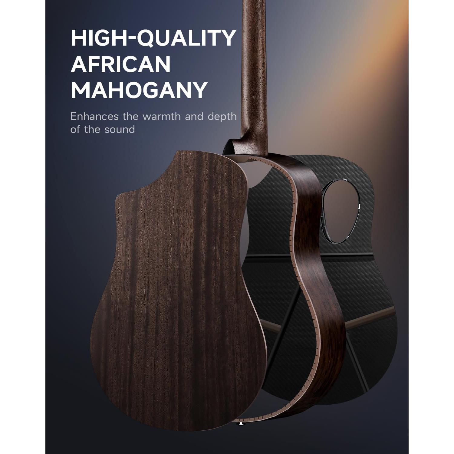 Guitarra Acústica Donner RISING-G1 38" Carbono y Caoba