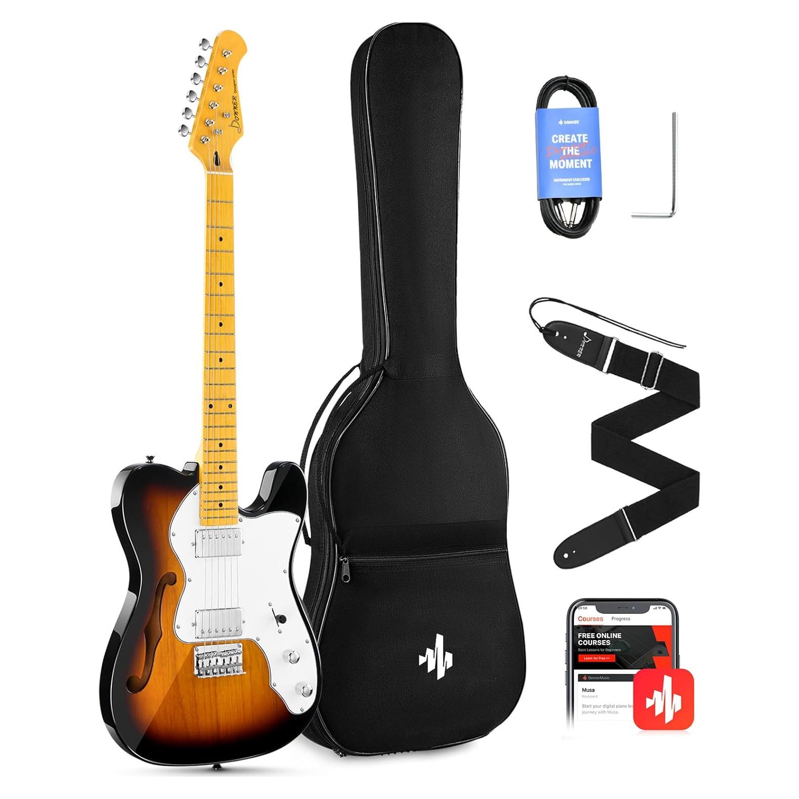 Guitarra Eléctrica Donner DJC-1000S Thinline 39" Sunburst